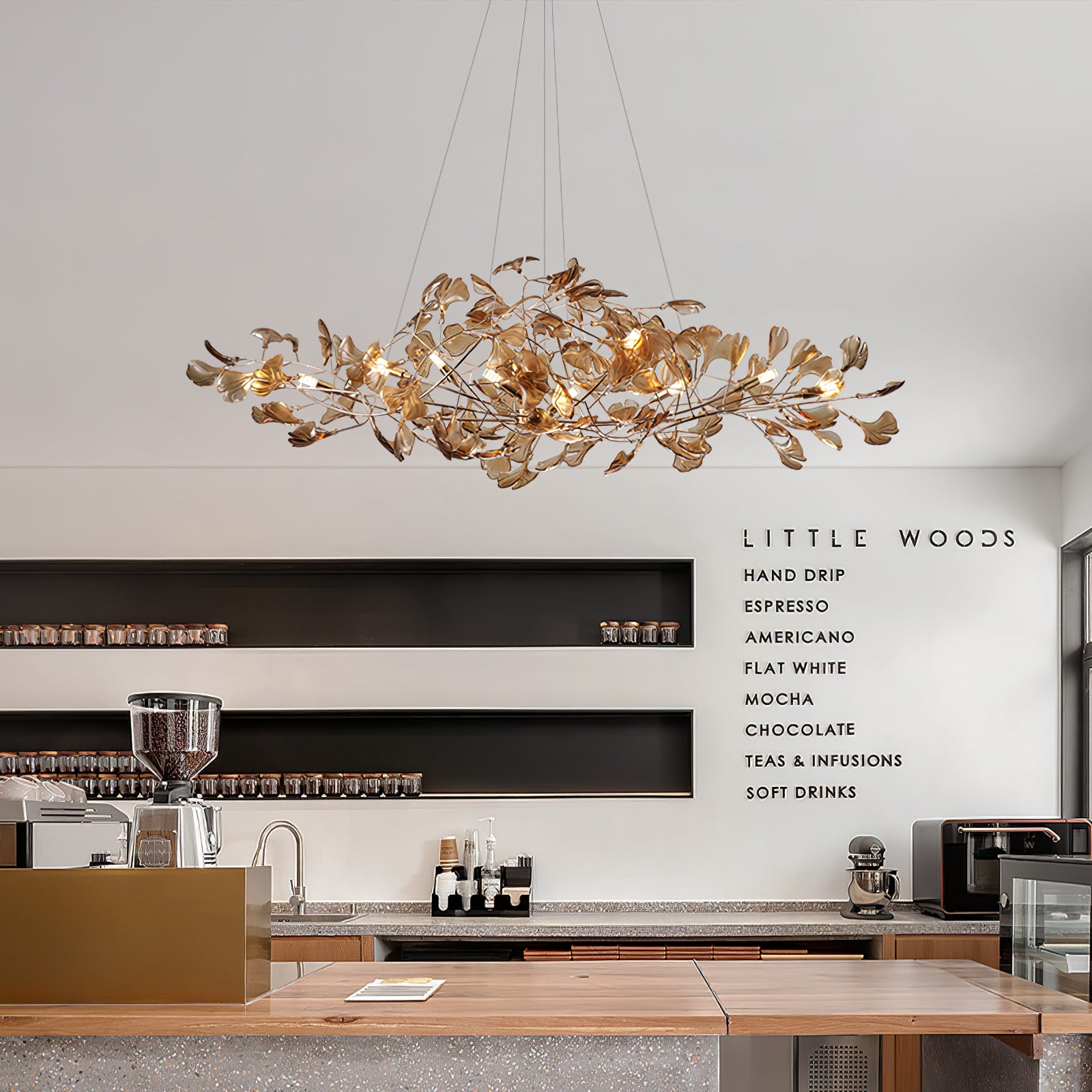 Acrylic Gingko Chandelier