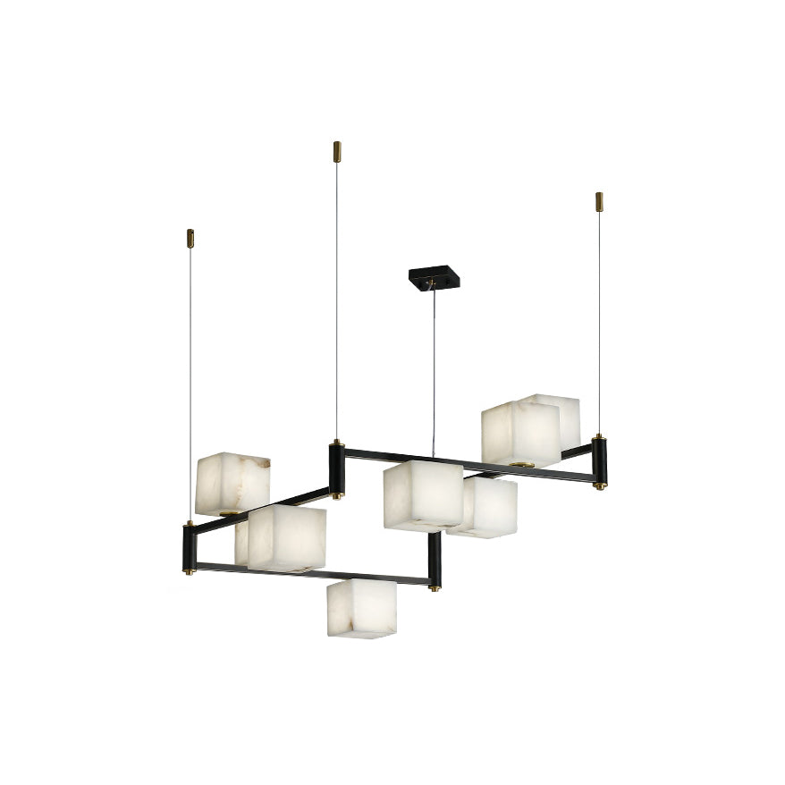 Alabaster Box Geometric Chandelier