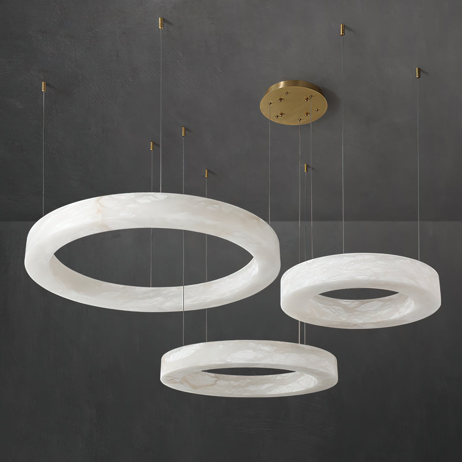 Alabaster Ring Chandeliers