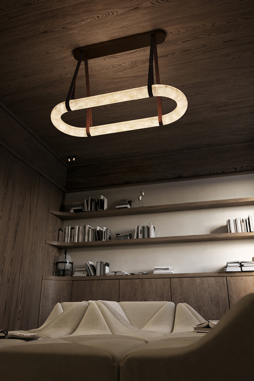 Alabaster Oval Suspension