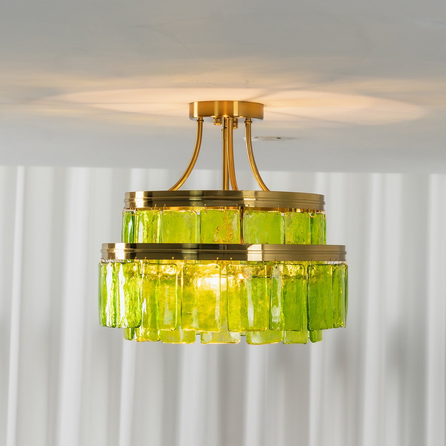 Aria Green Glass Flush Mount
