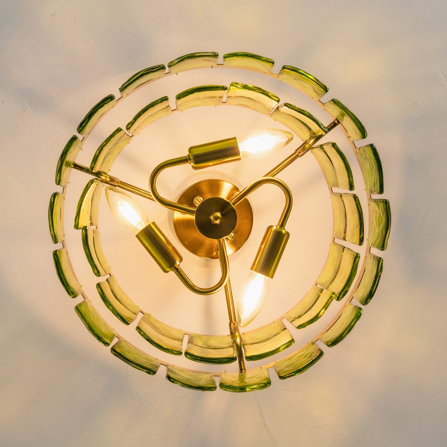 Aria Green Glass Flush Mount