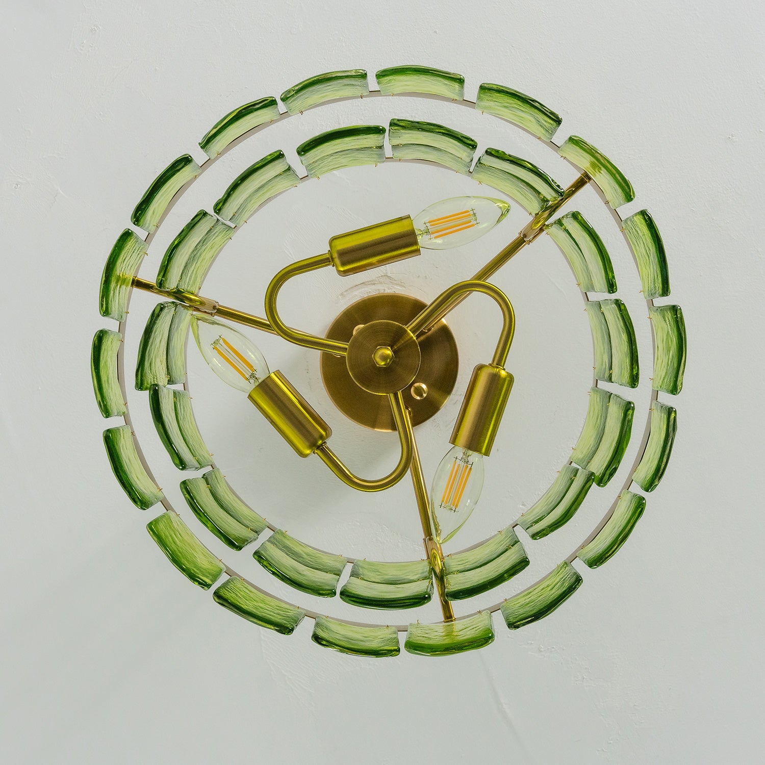 Aria Green Glass Flush Mount