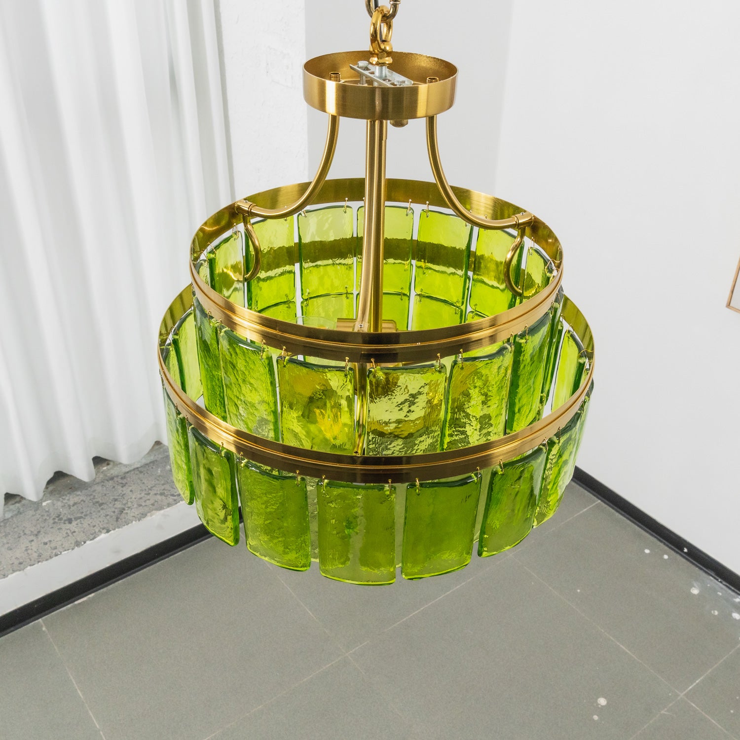 Aria Green Glass Flush Mount