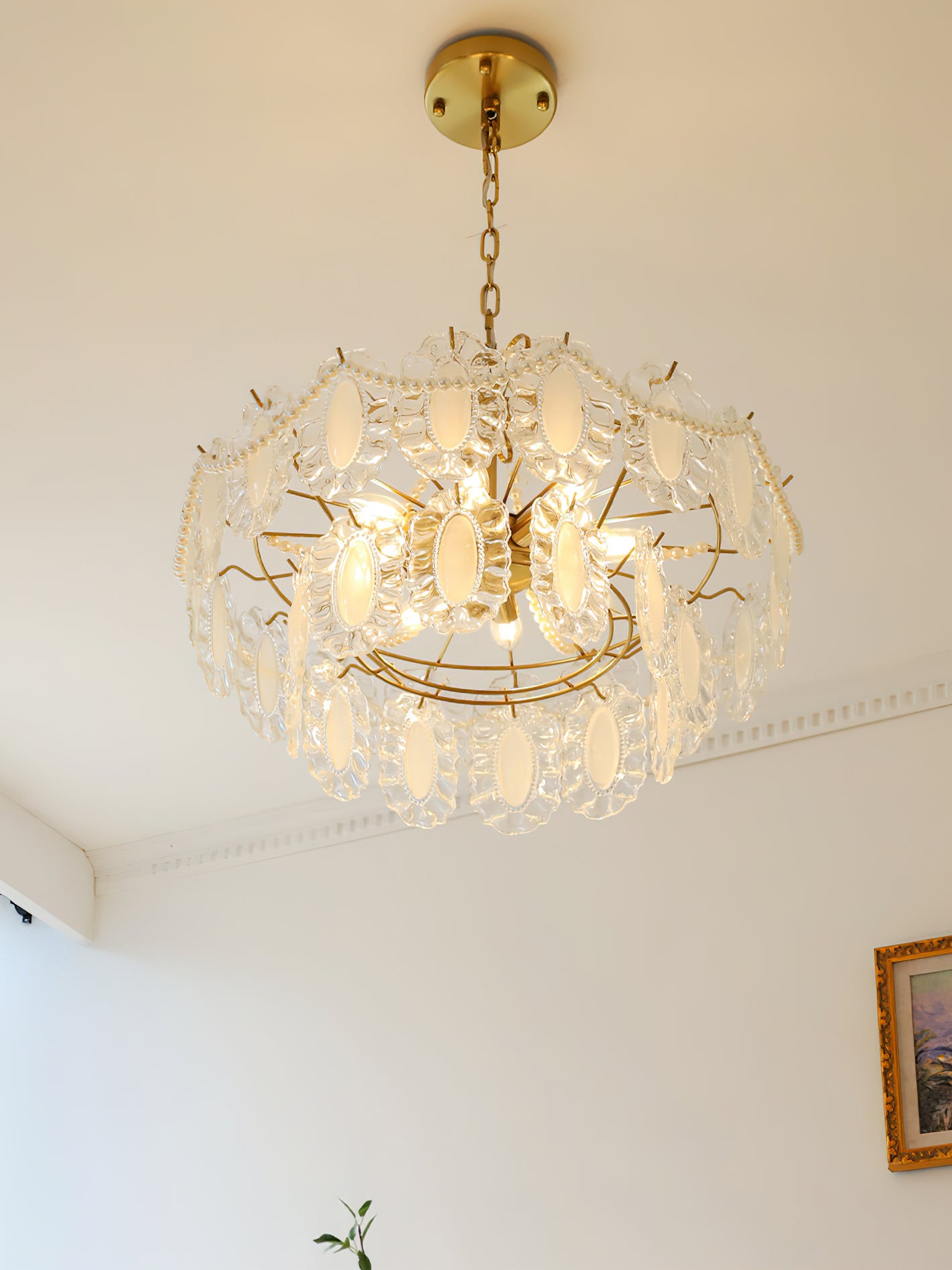 Aura Wave Pearl Chandelier