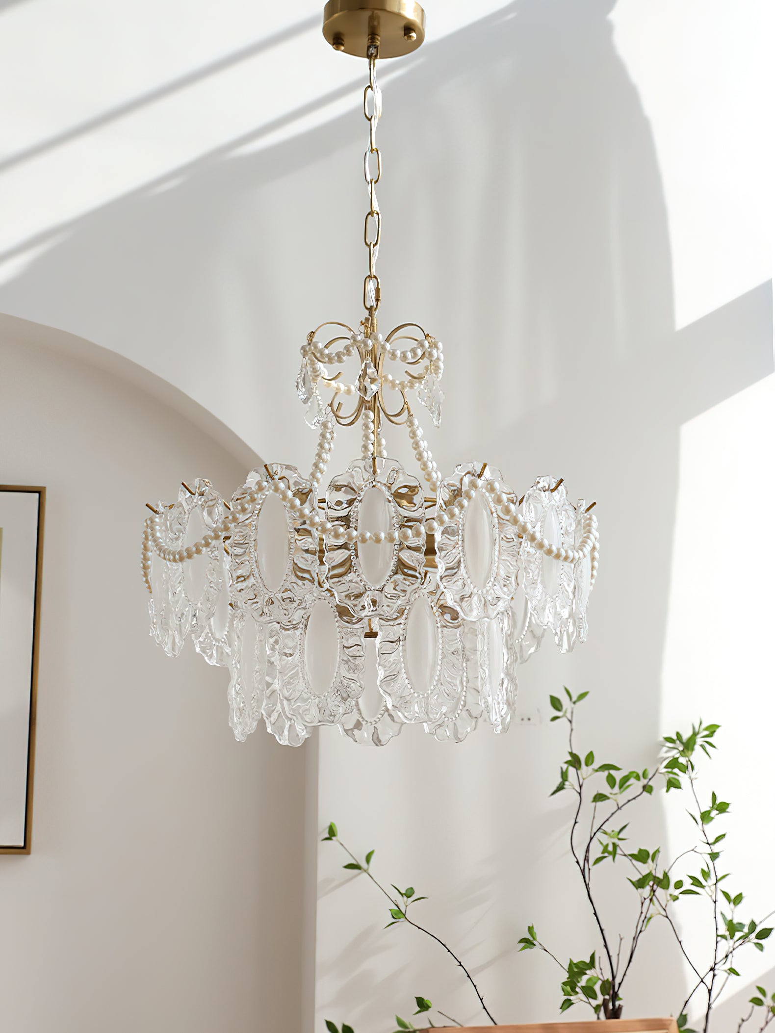 Aura Wave Pearl Chandelier