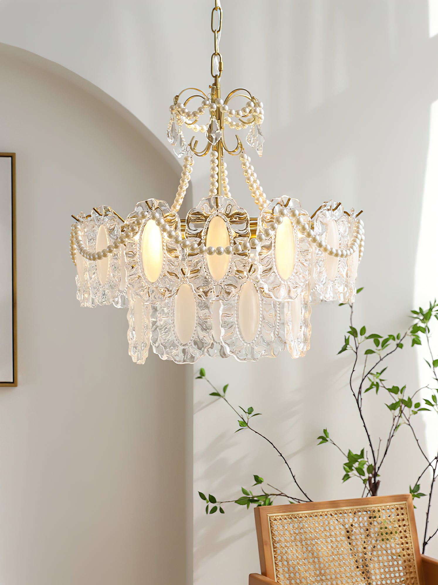 Aura Wave Pearl Chandelier