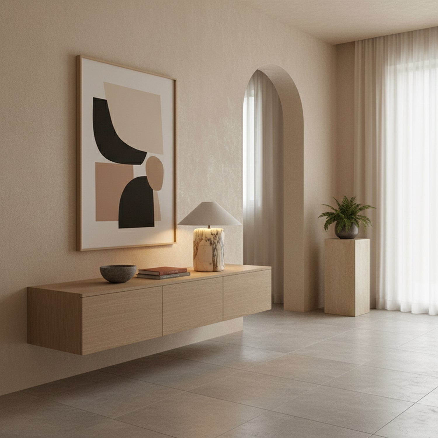 Block Marble Table Lamp