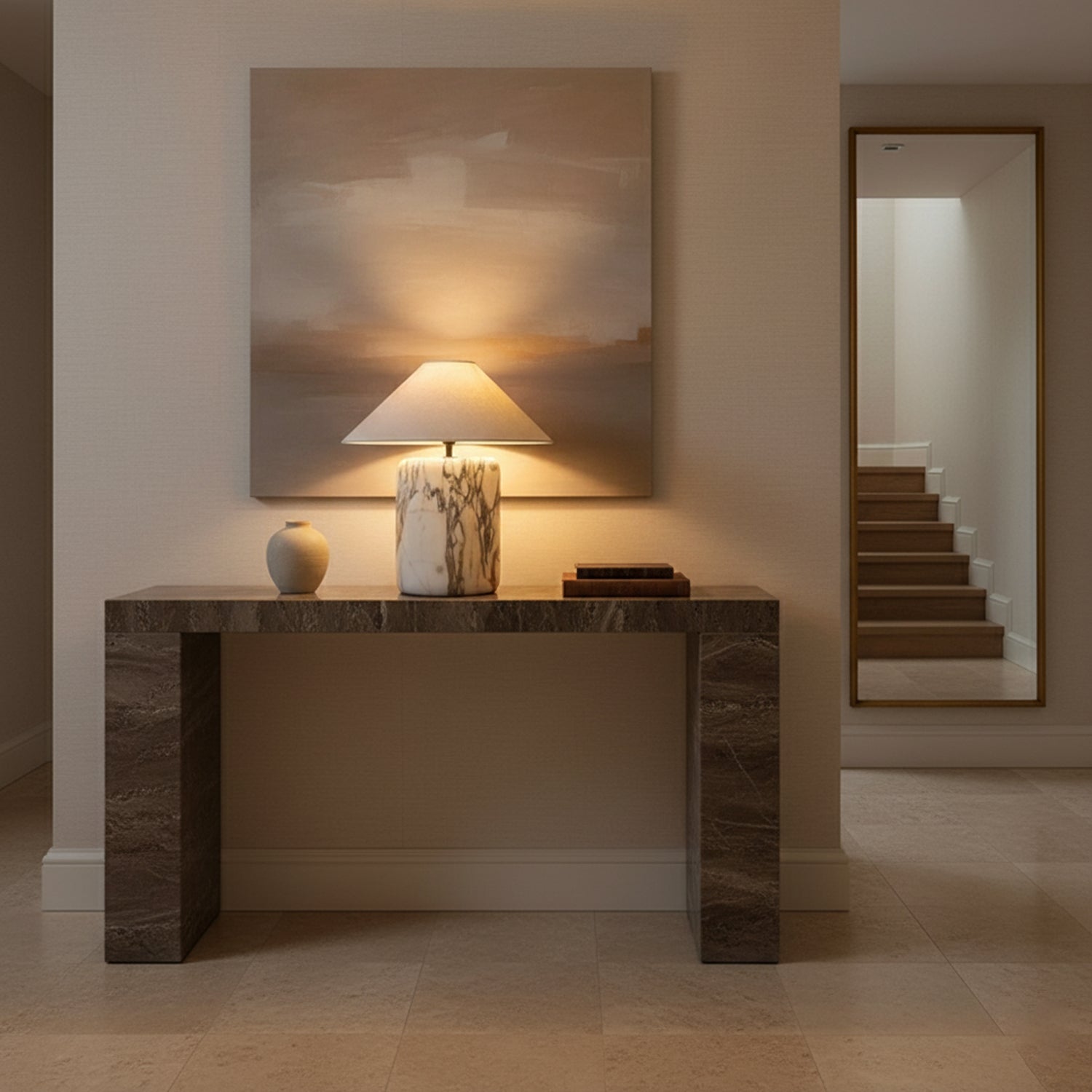Block Marble Table Lamp