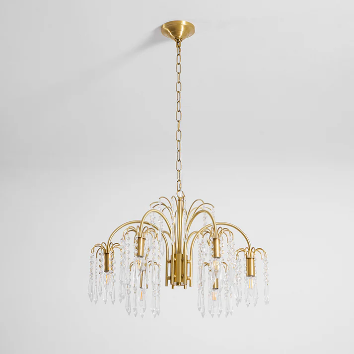 Brass Candle Crystal Chandelier