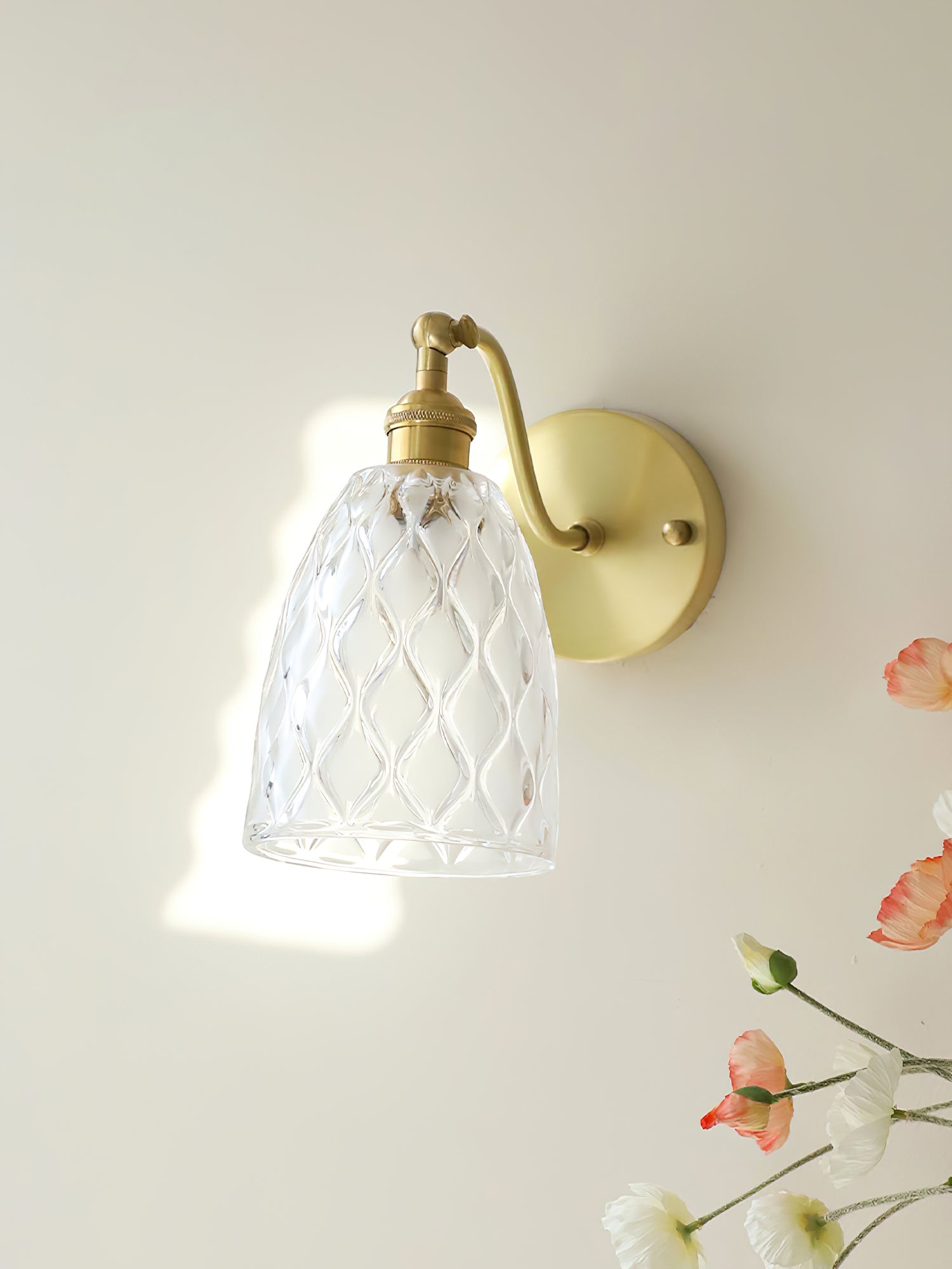 Brass Carved Wall Sconce