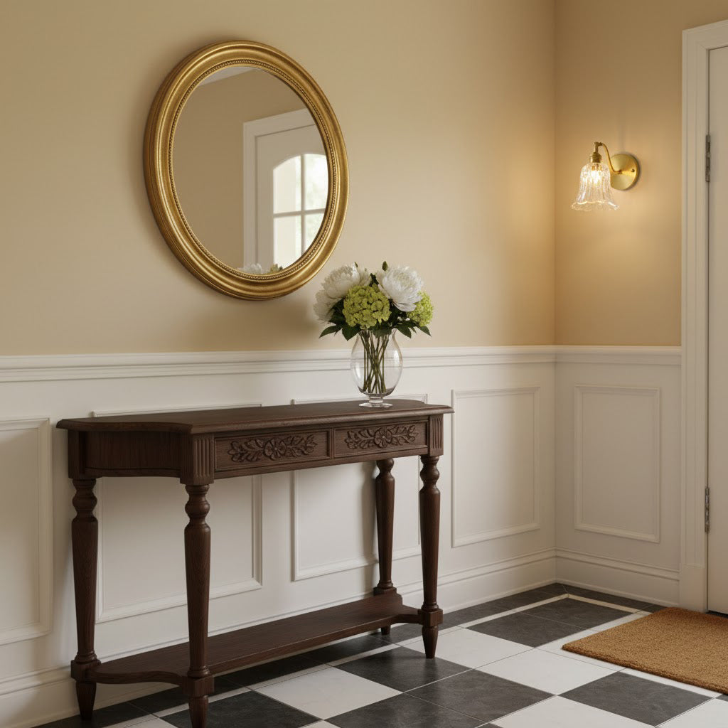 Brass Carved Wall Sconce