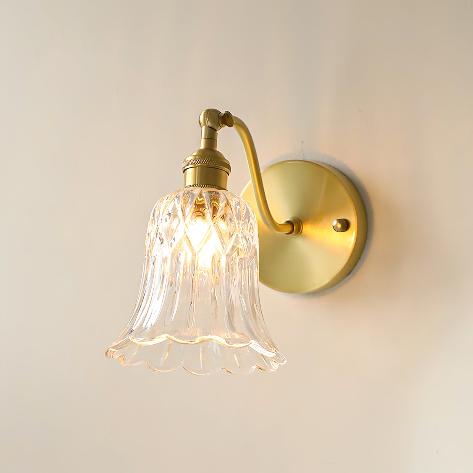 Brass Carved Wall Sconce