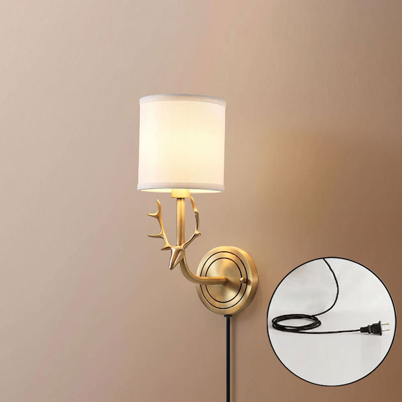 Brass Deer Plug-In Wall Sconce