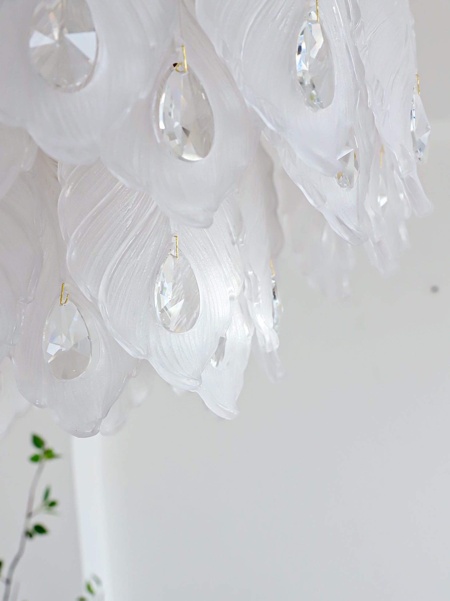 Carved Feather Chandelier