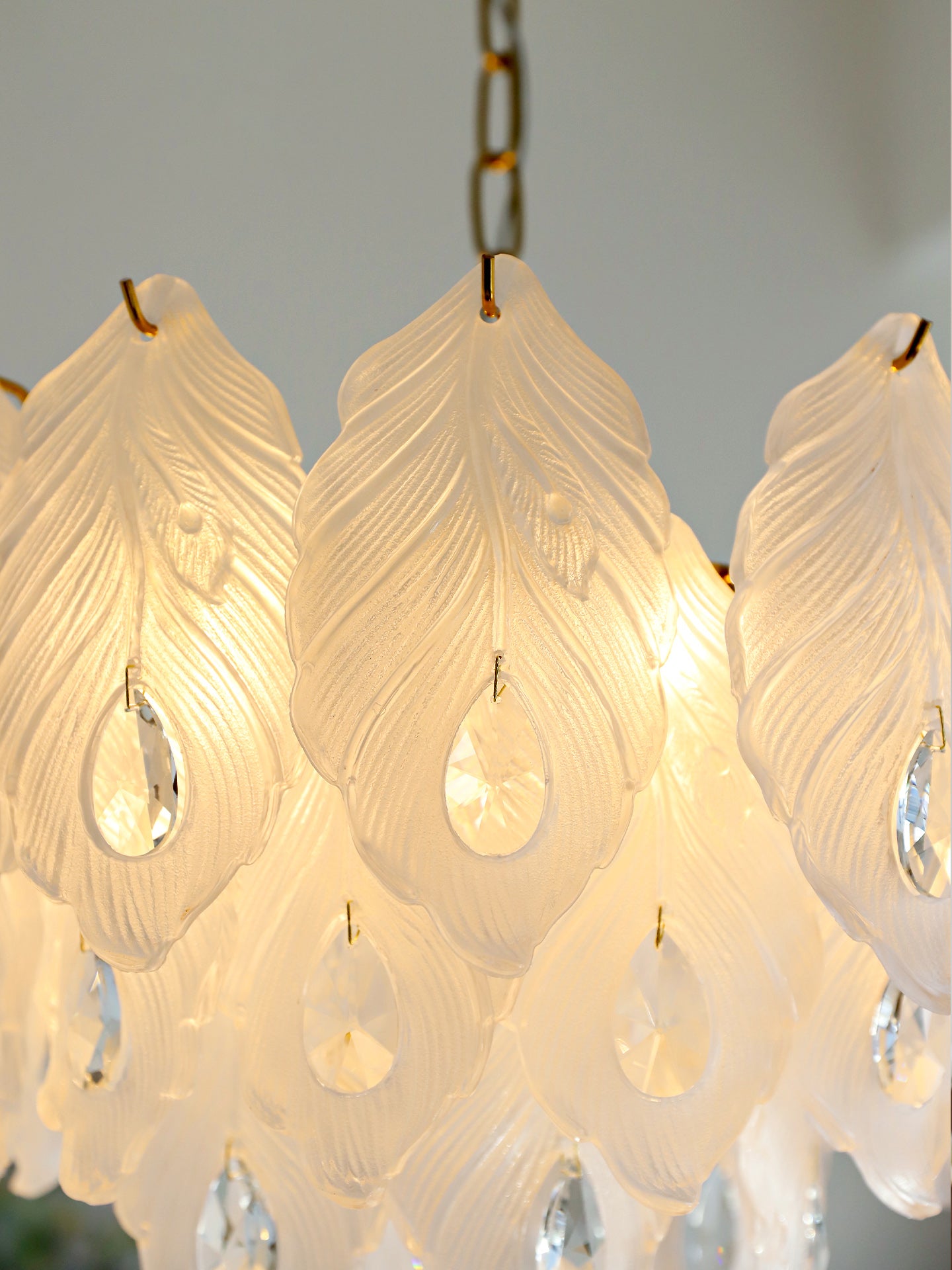 Carved Feather Chandelier