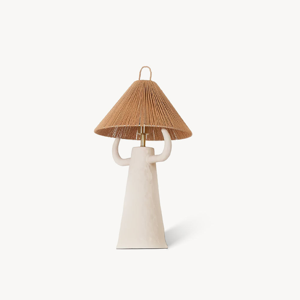 Lampe de table de chambre à coucher en ficelle en céramique