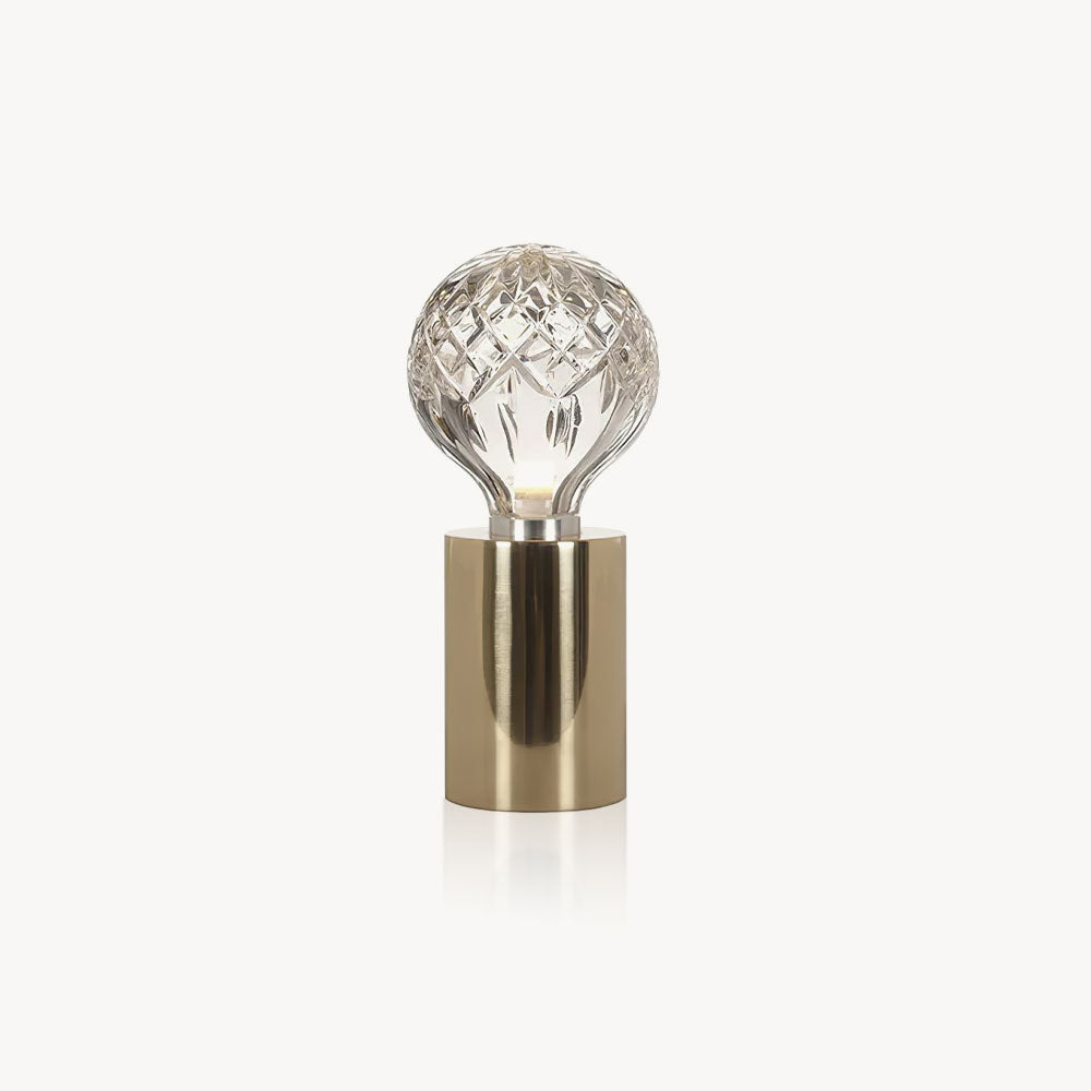 Lámpara de mesa con bombilla de cristal
