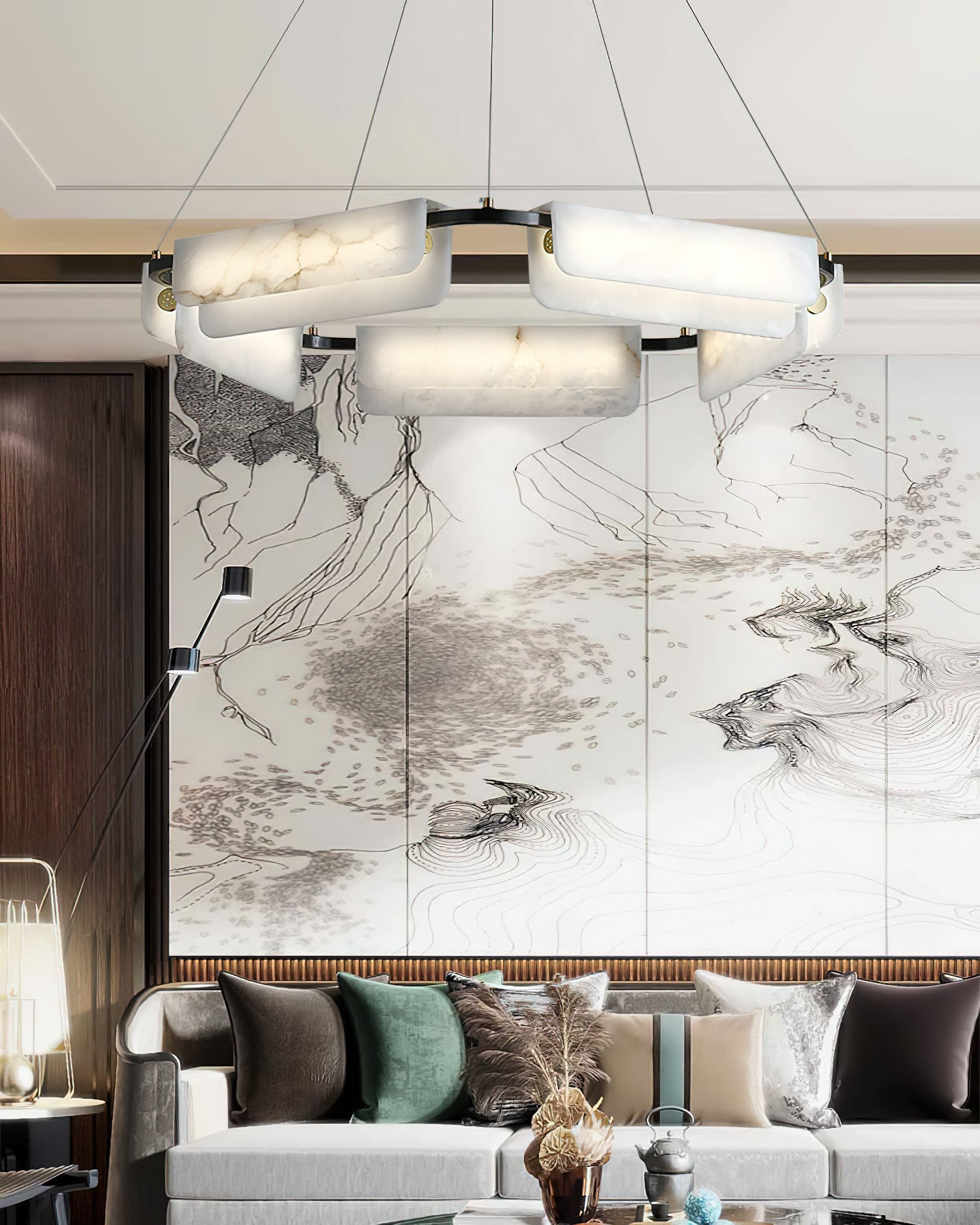 Delia Alabaster Chandelier