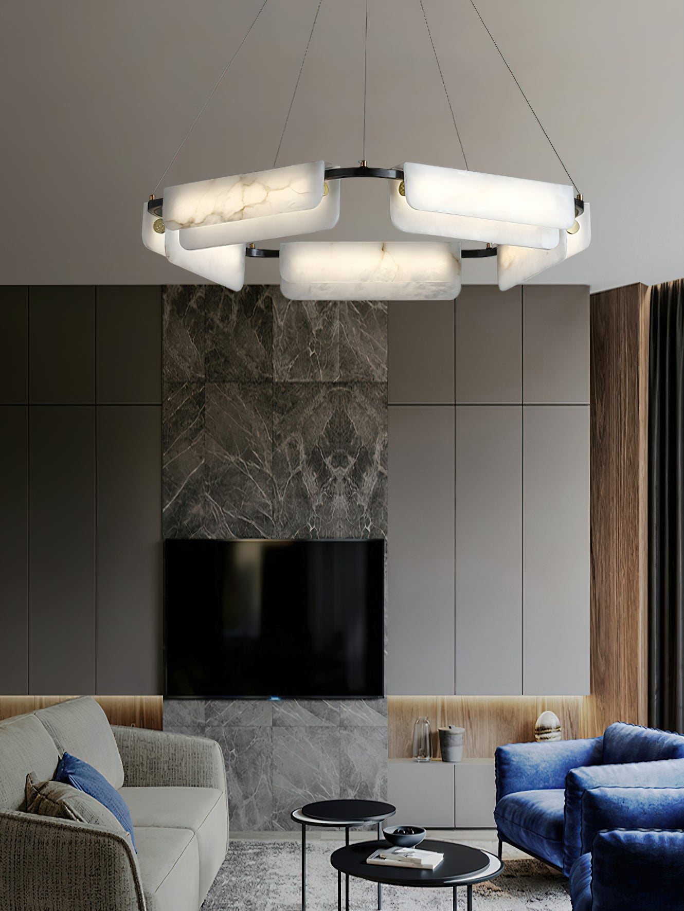 Delia Alabaster Chandelier