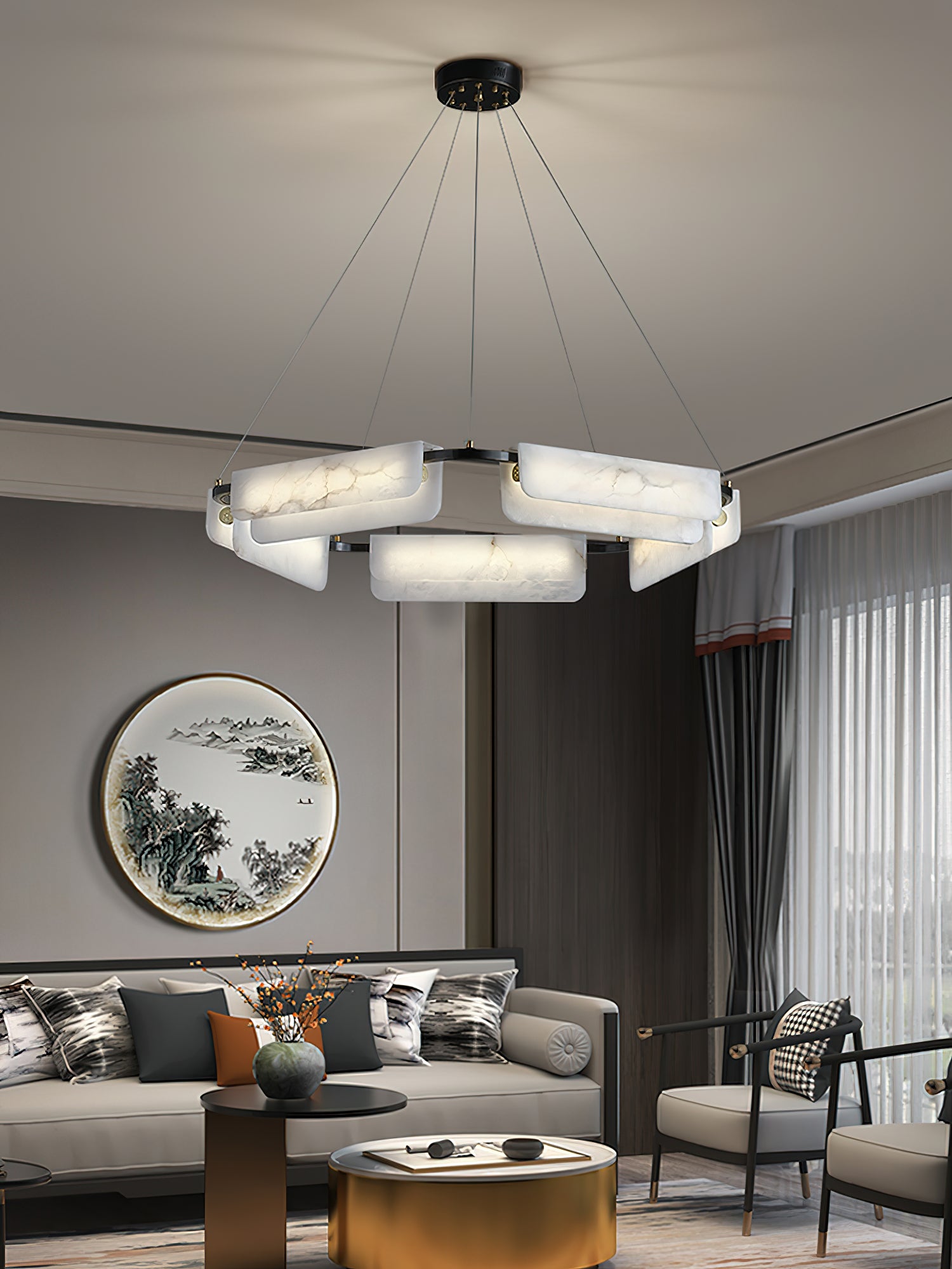 Delia Alabaster Chandelier