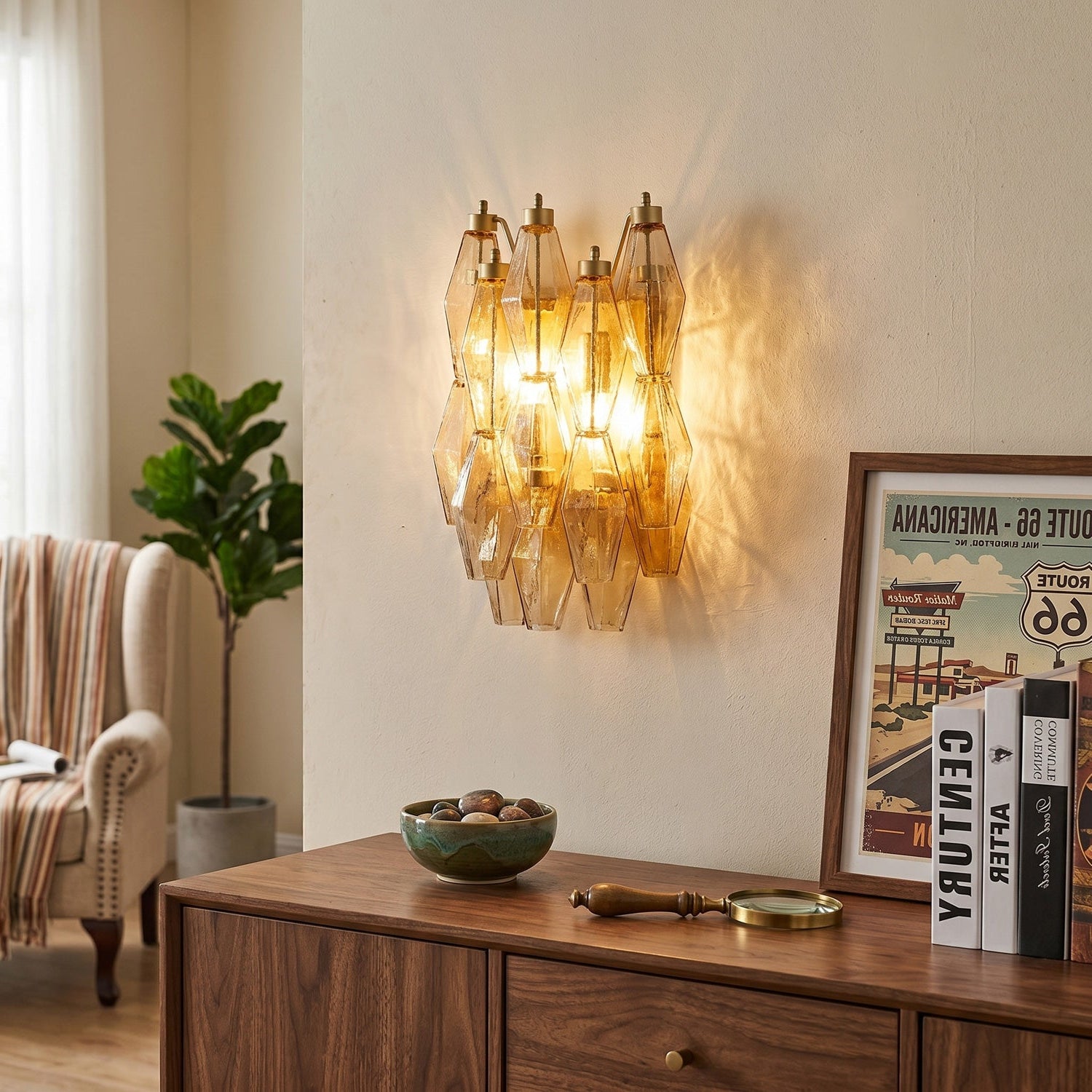 Facetia Tiered Glass Wall Sconce