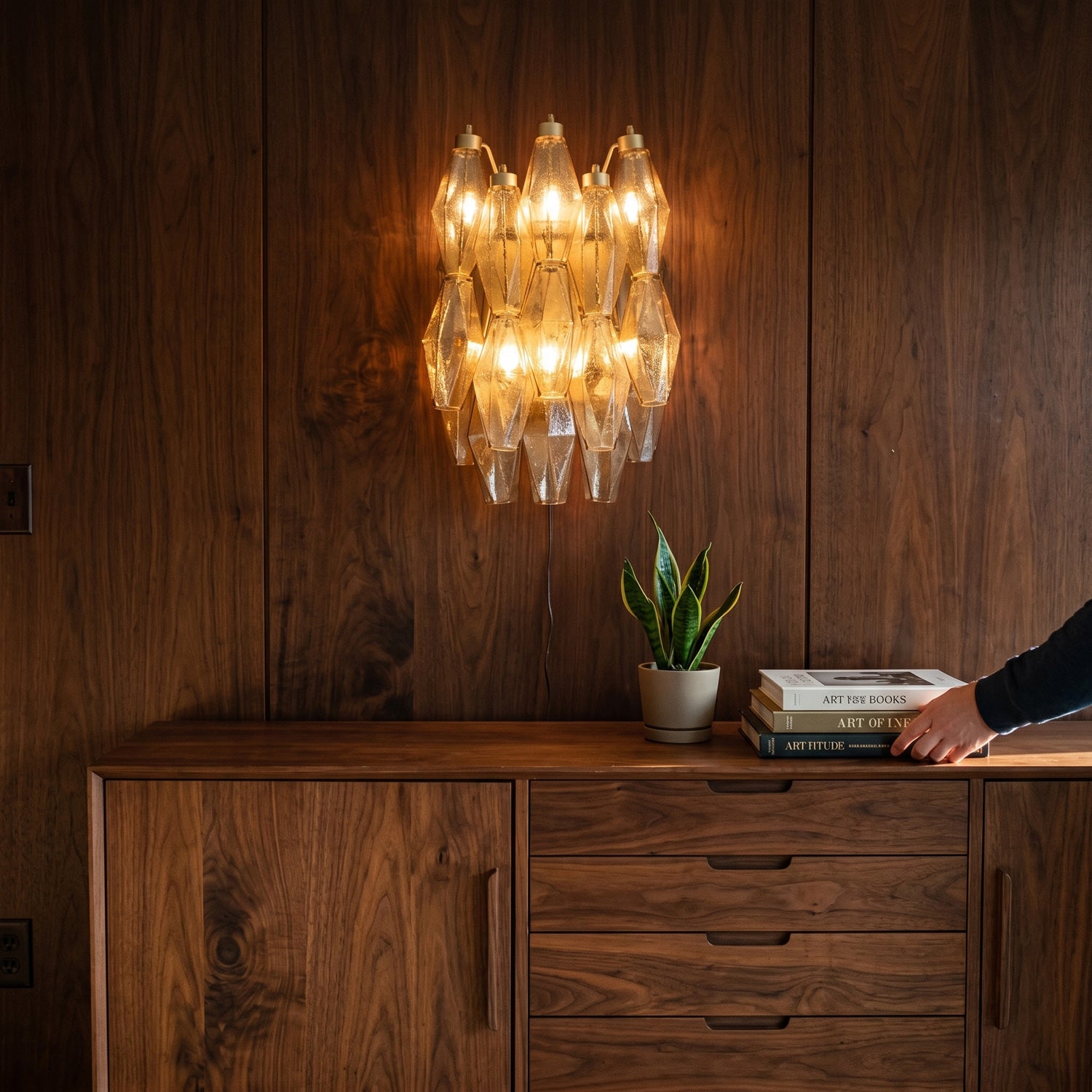 Facetia Tiered Glass Wall Sconce