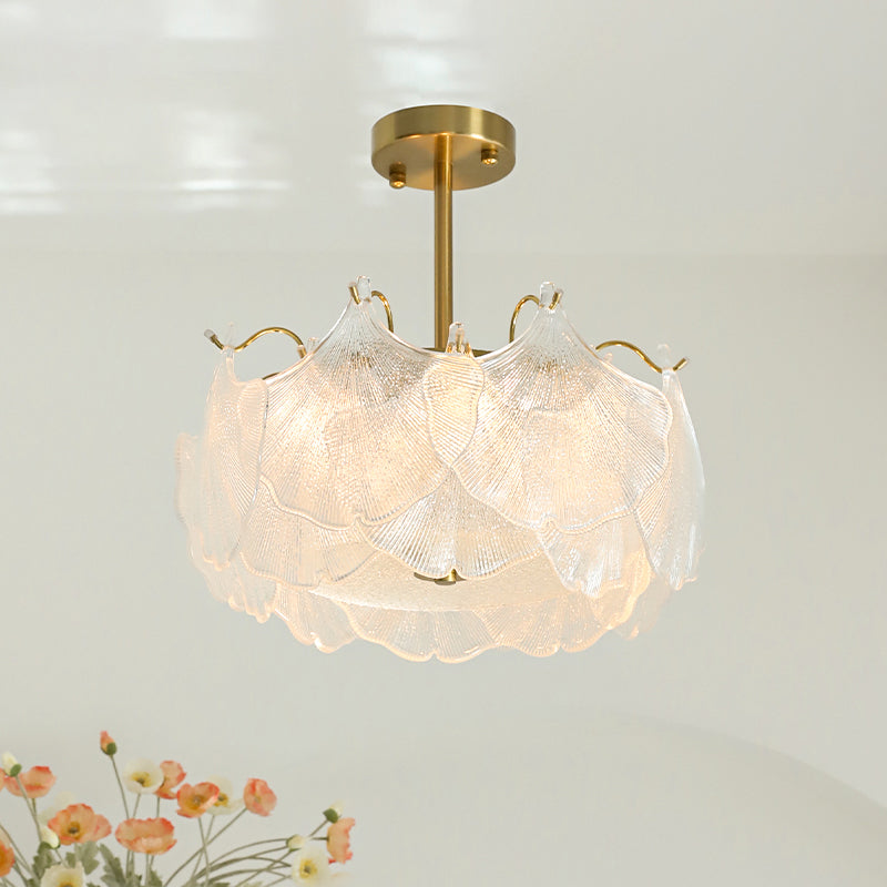 Ginkgo Leaves Glass Flush Mount