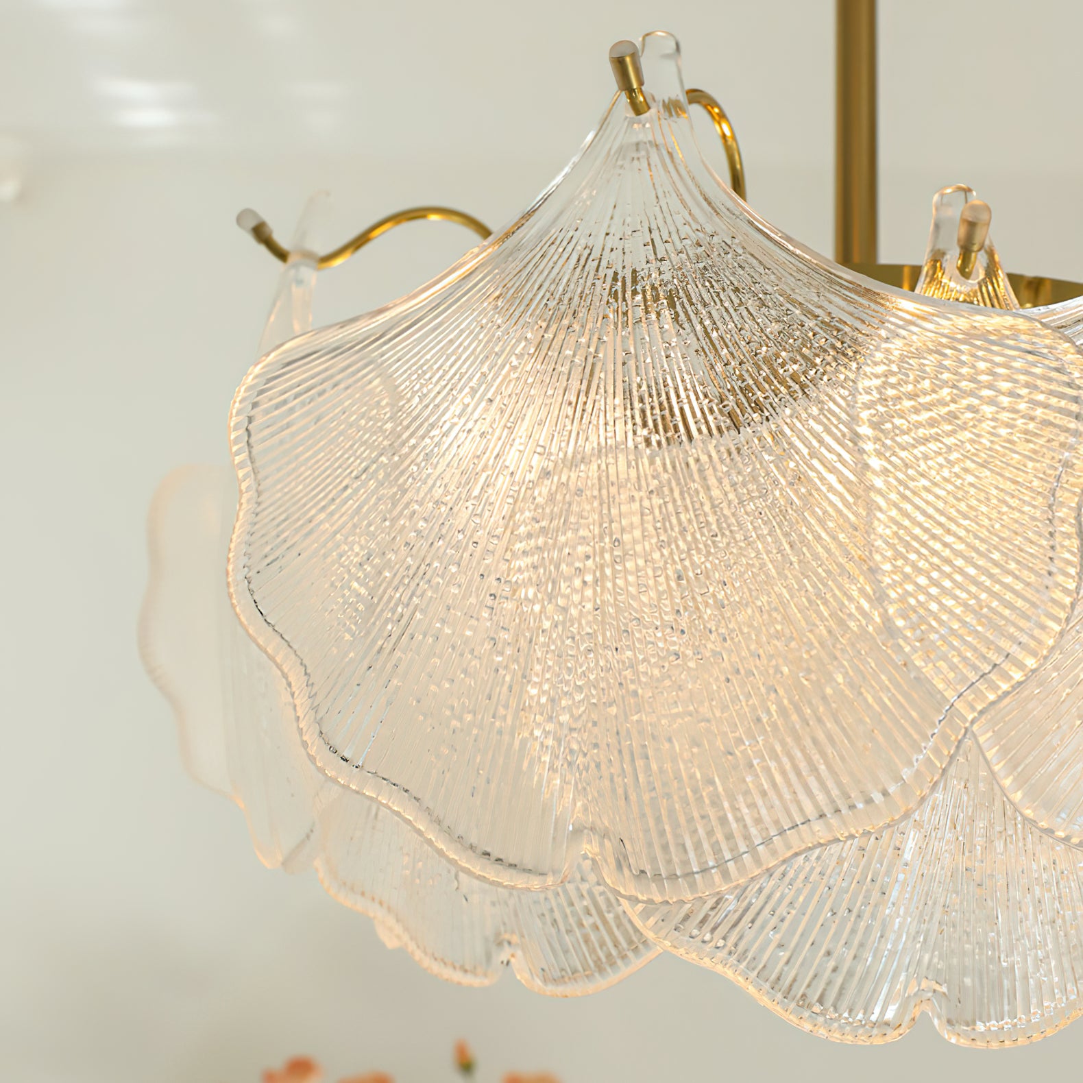 Ginkgo Leaves Glass Flush Mount