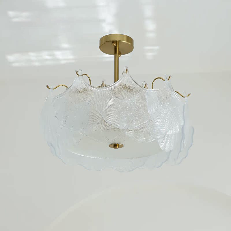 Ginkgo Leaves Glass Flush Mount