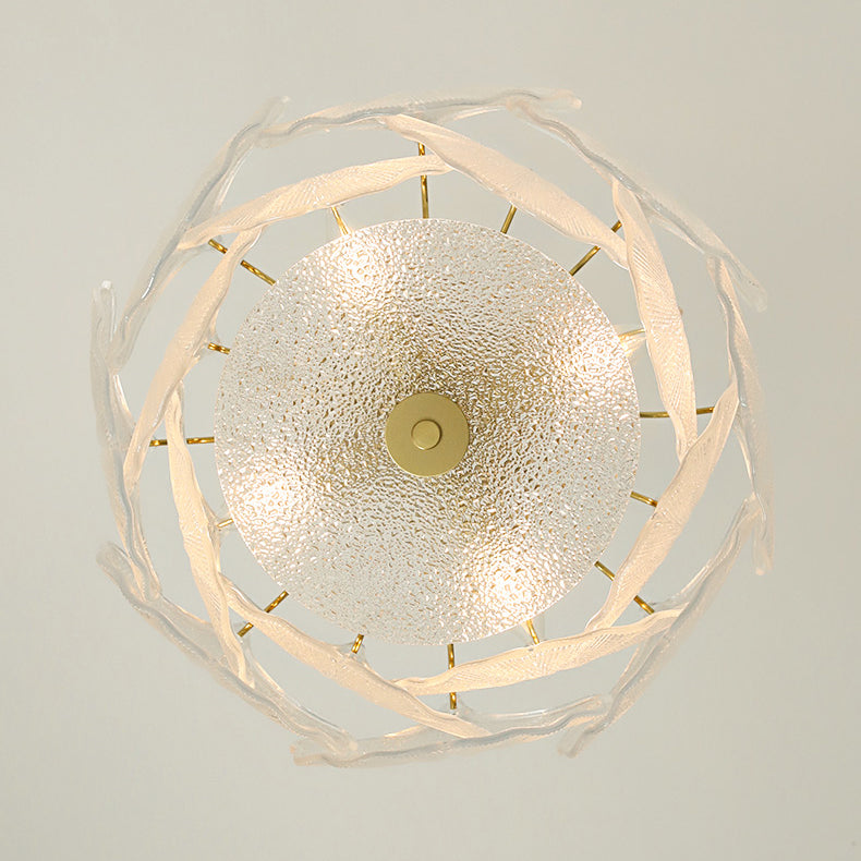 Ginkgo Leaves Glass Flush Mount