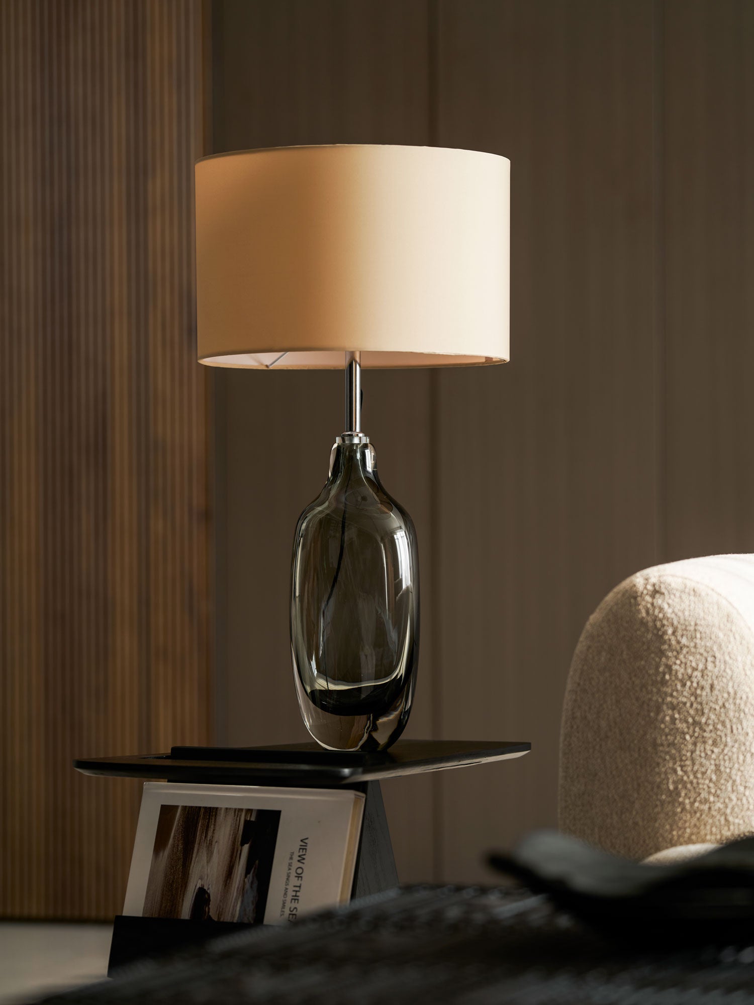 Lámpara de mesa de cristal esmaltado