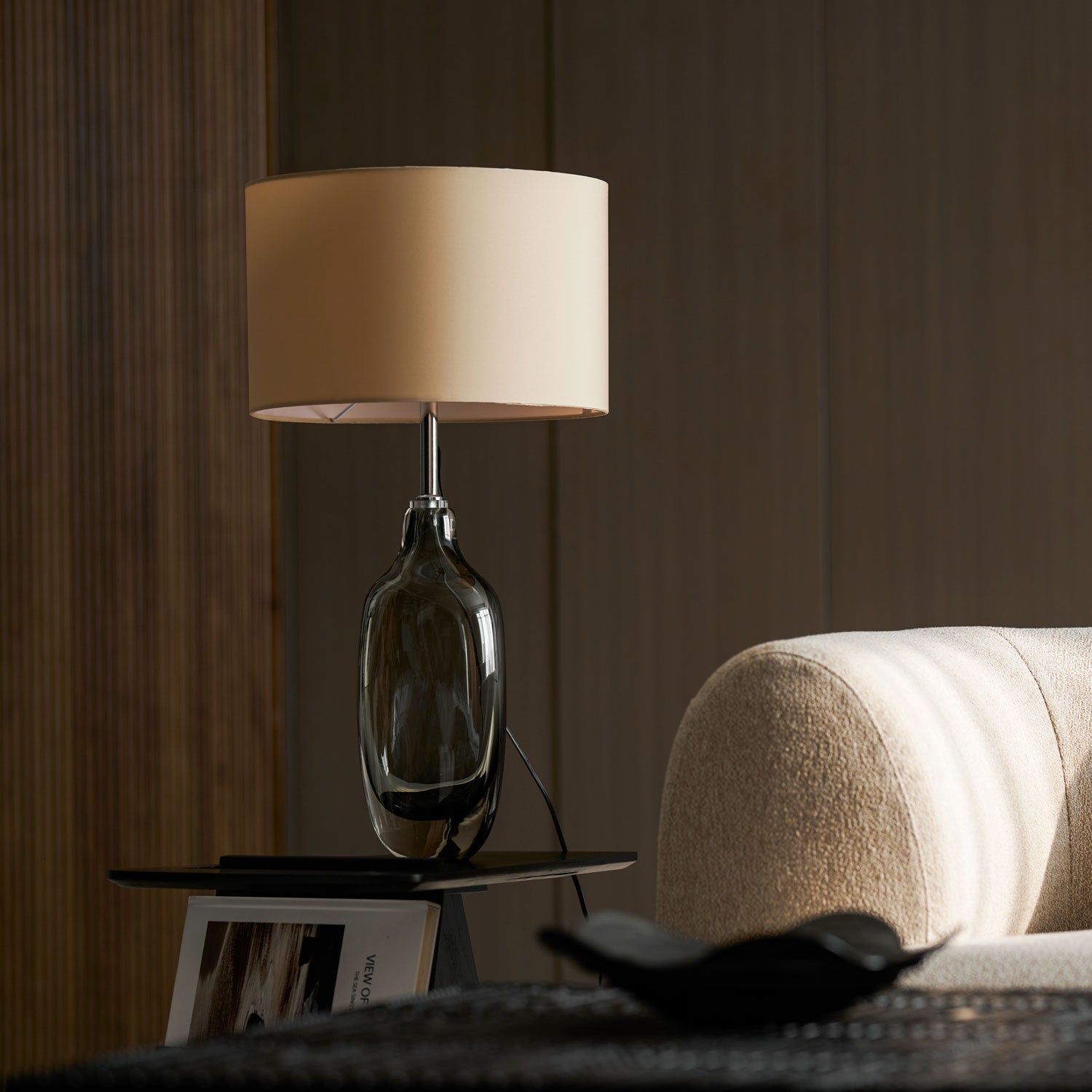 Lámpara de mesa de cristal esmaltado