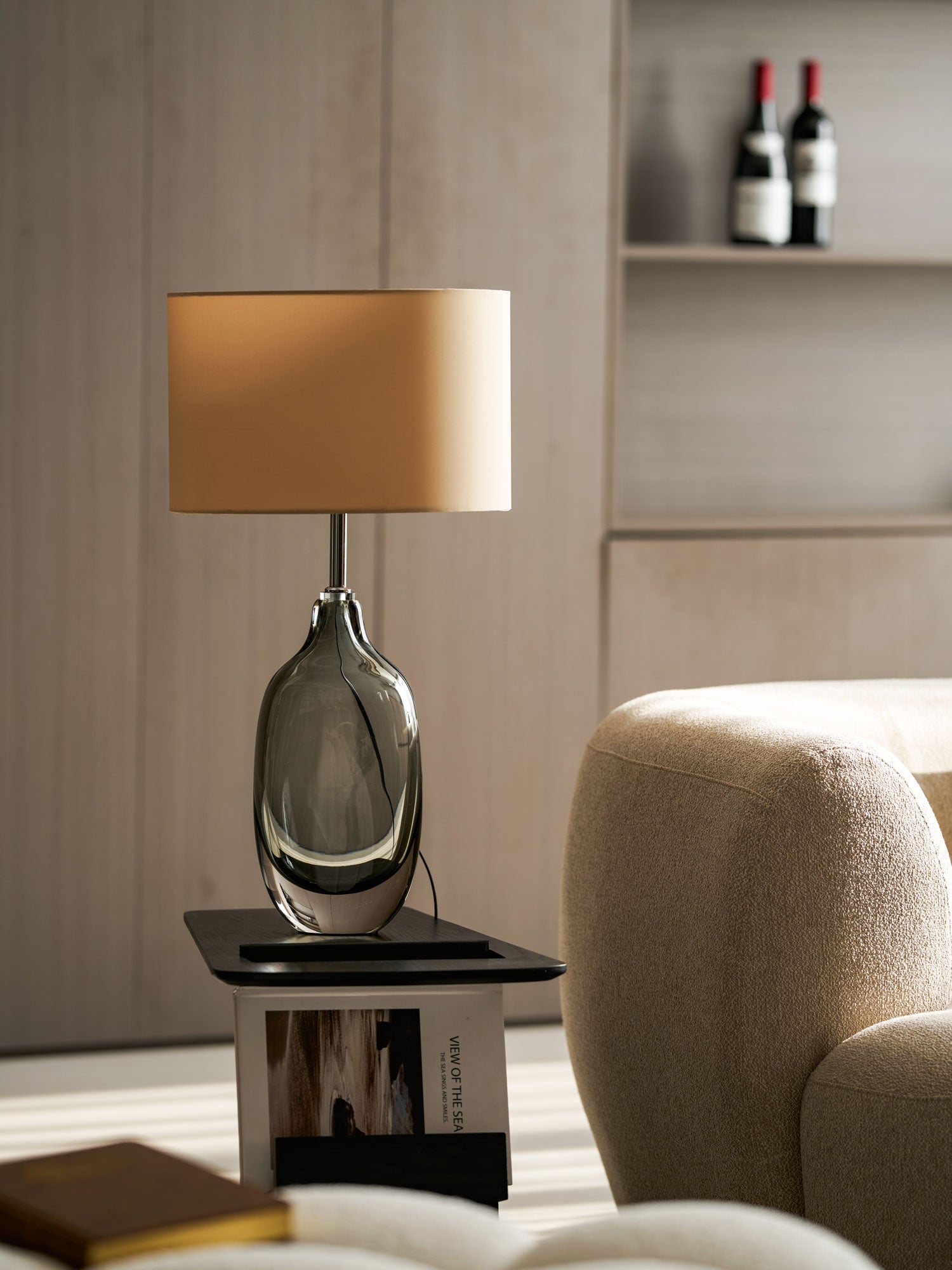 Lámpara de mesa de cristal esmaltado