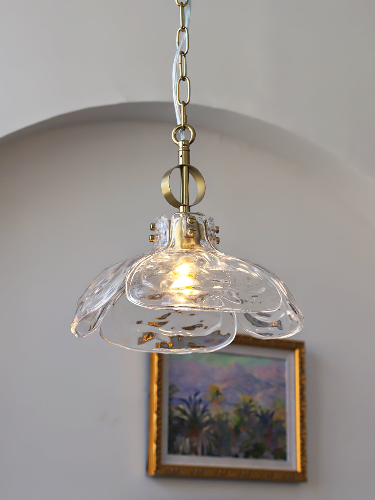 Hammered Petals Glass Pendant Lamp