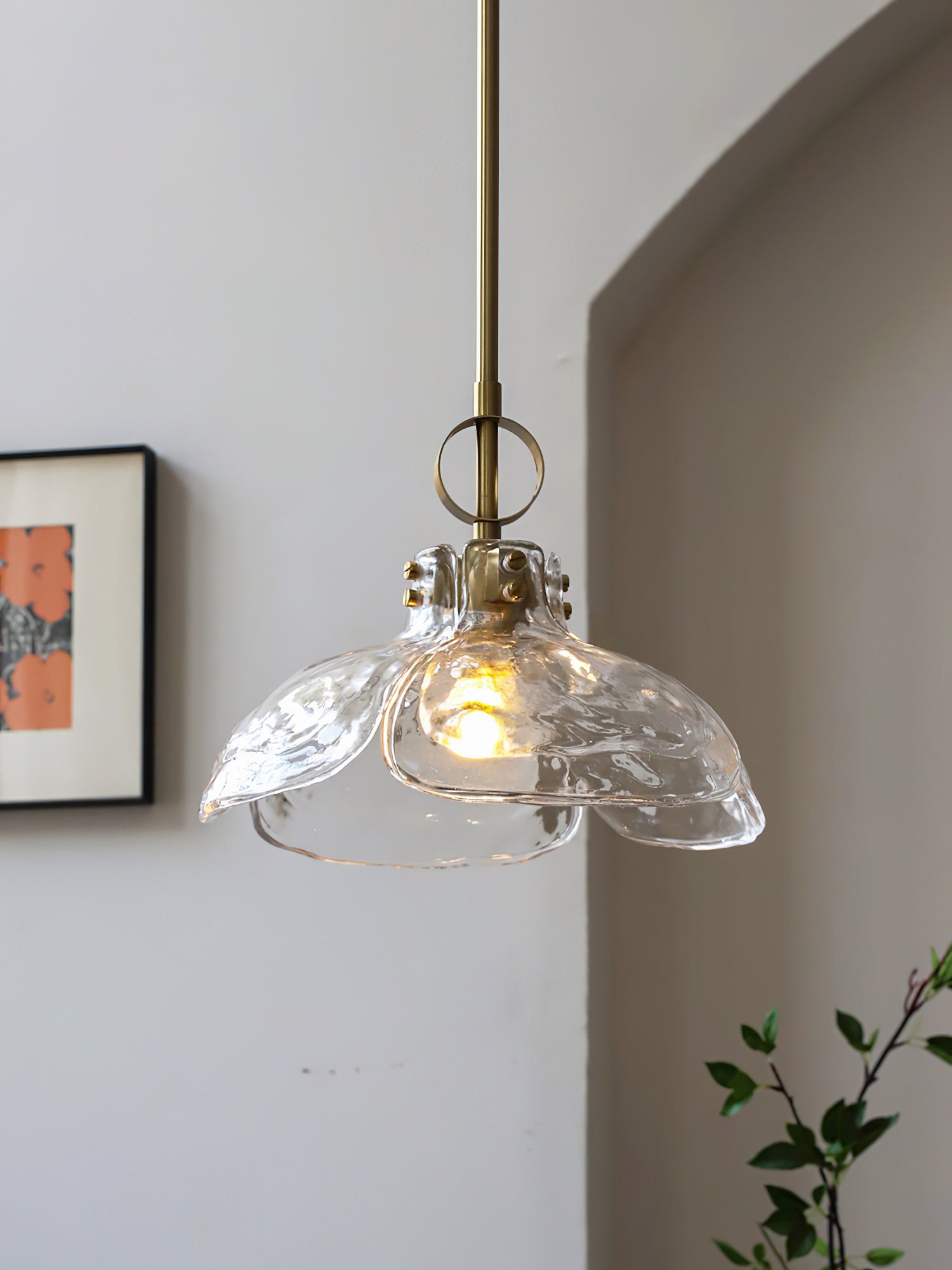 Hammered Petals Glass Pendant Lamp
