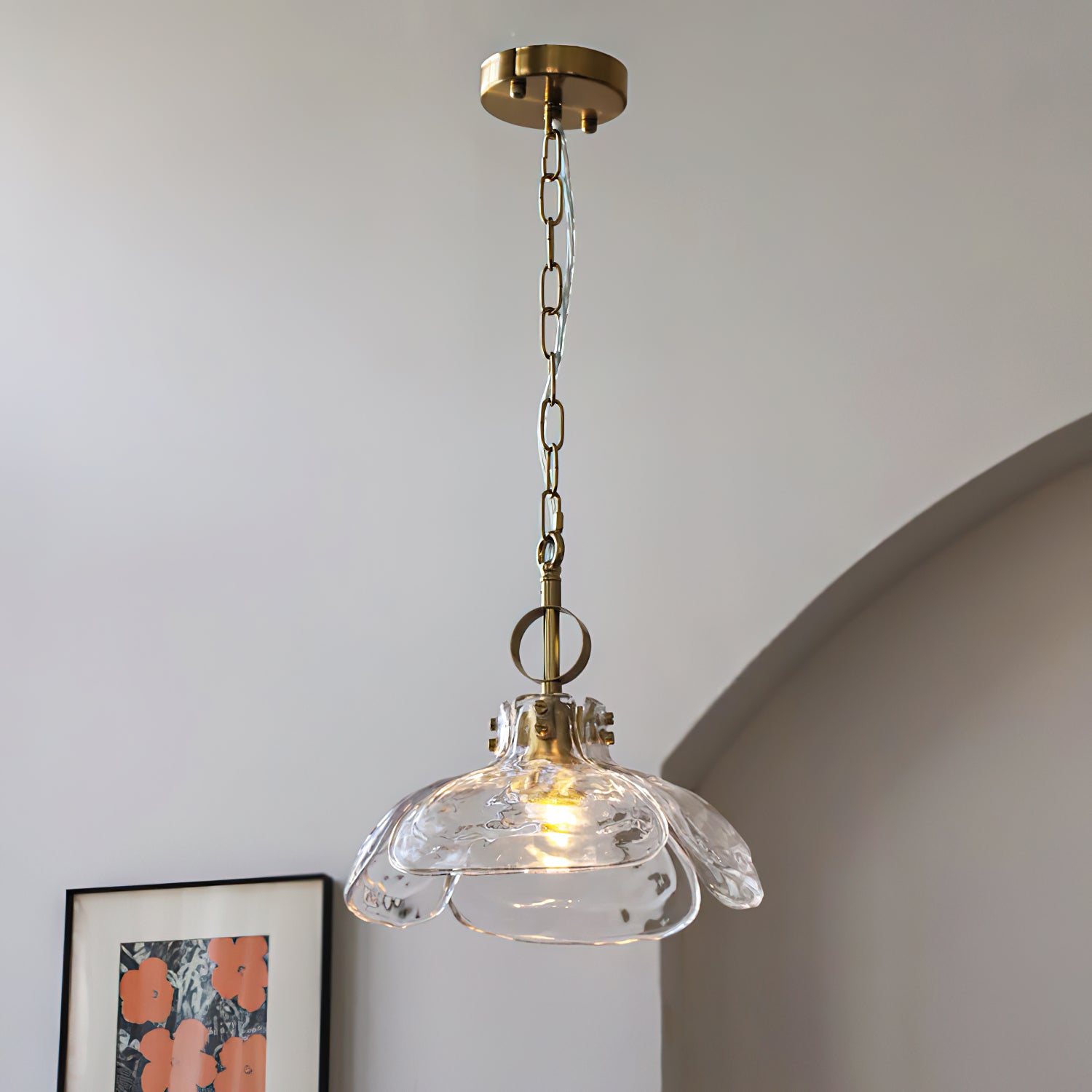 Hammered Petals Glass Pendant Lamp