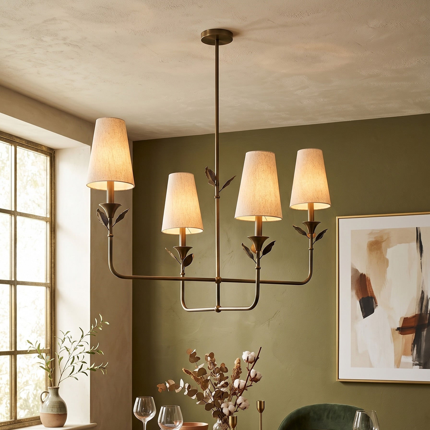 Hazel Leaf Fabric Chandelier