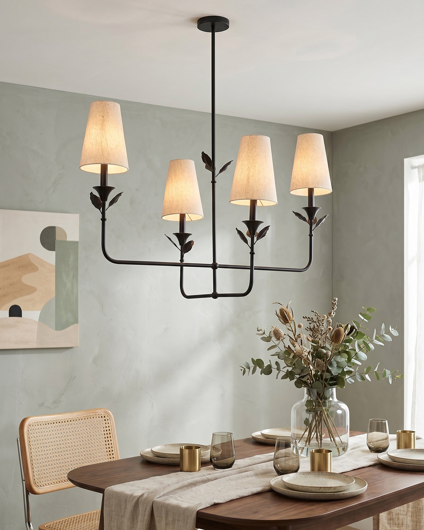 Hazel Leaf Fabric Chandelier