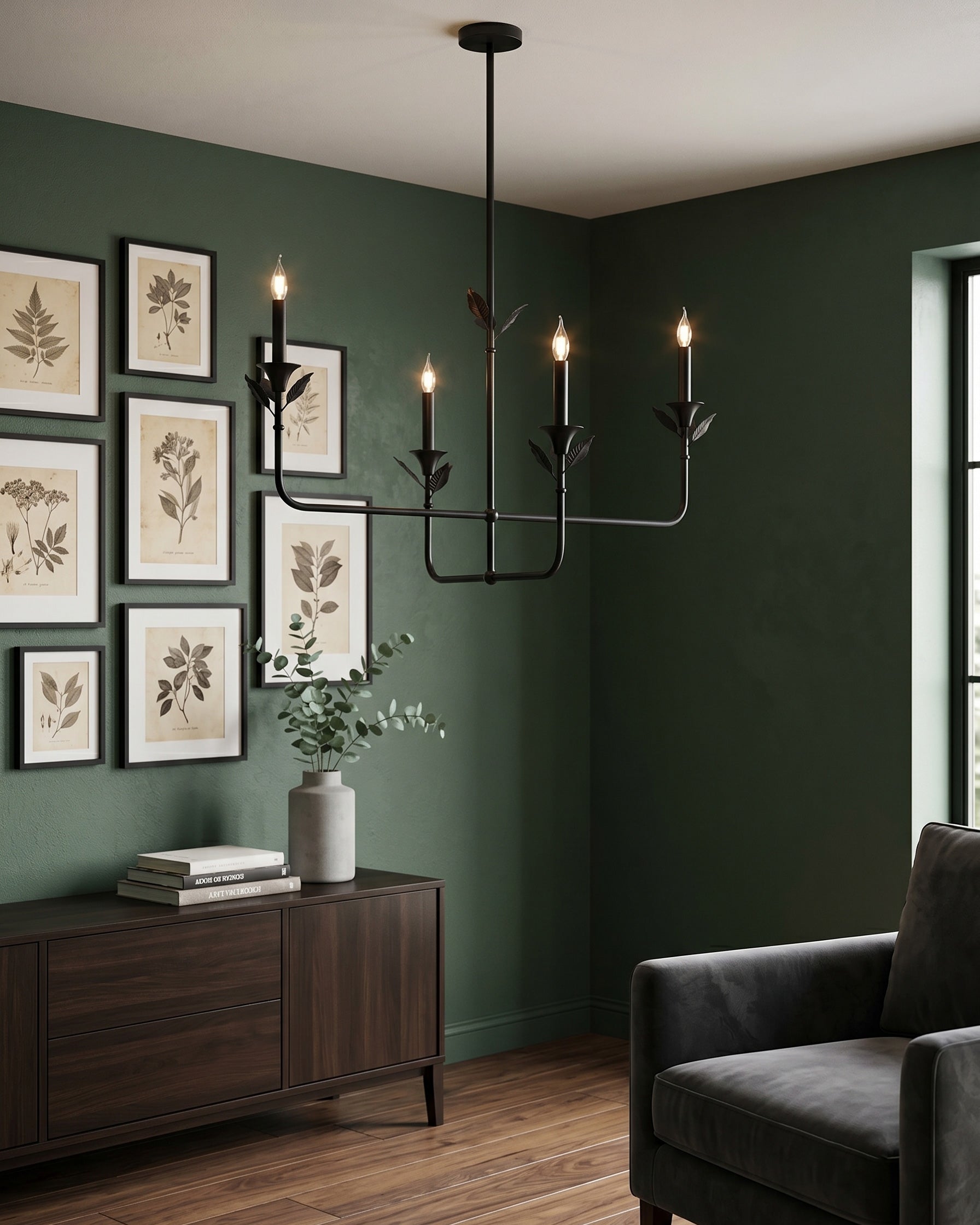 Hazel Leaf Fabric Chandelier