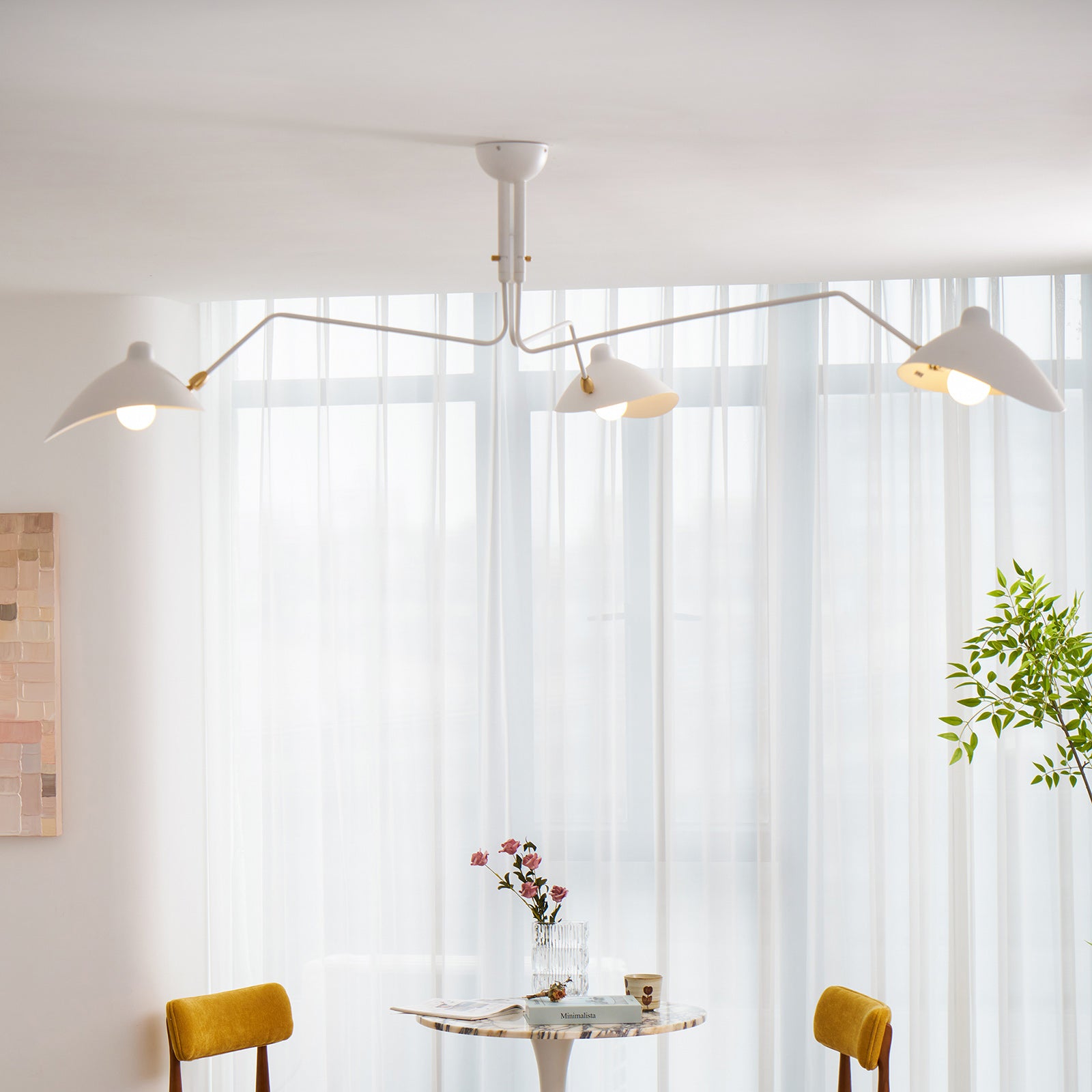 Horizontal Serge Mouille Ceiling Lamp A