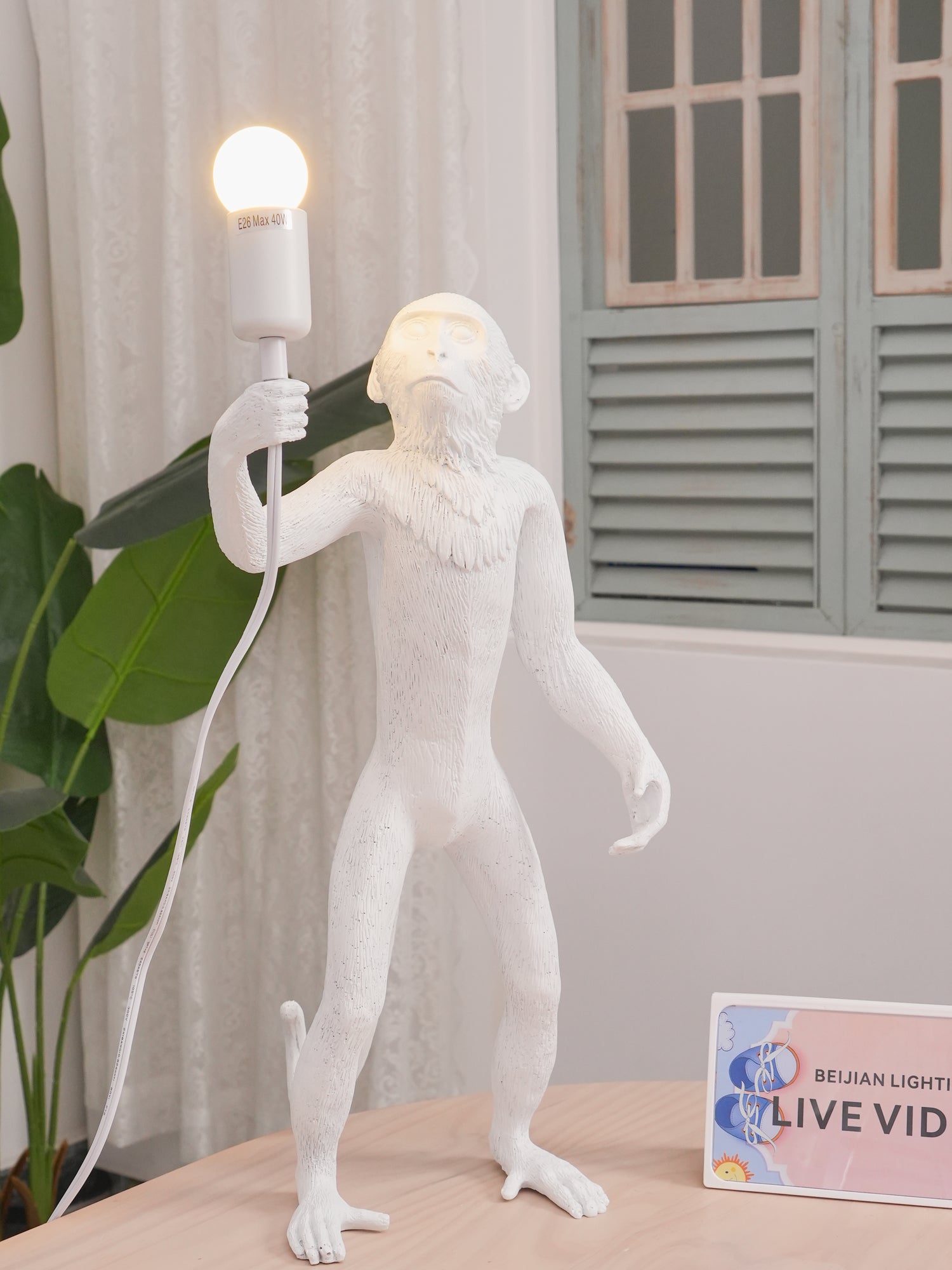 Monkey Resin Table Lamp