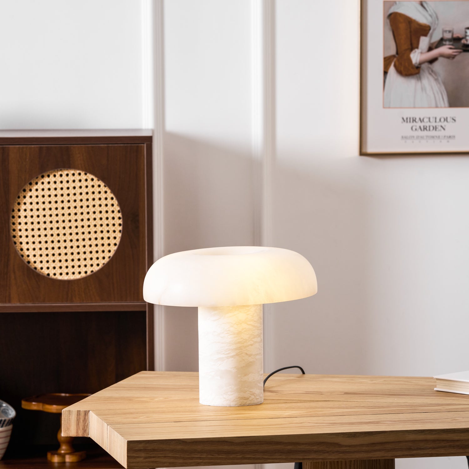 Mushroom Alabaster Table Lamp