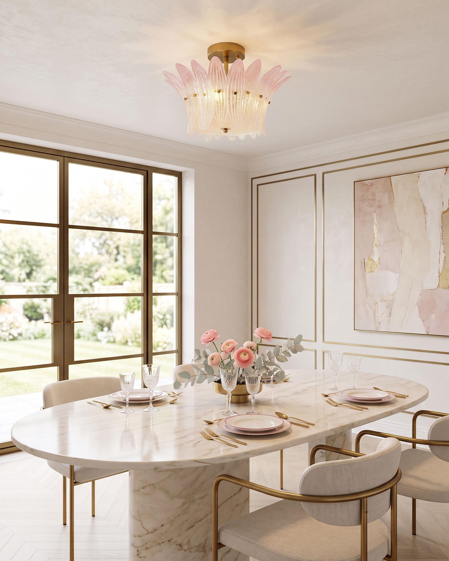 Paloma Pink Petal Flush Mount
