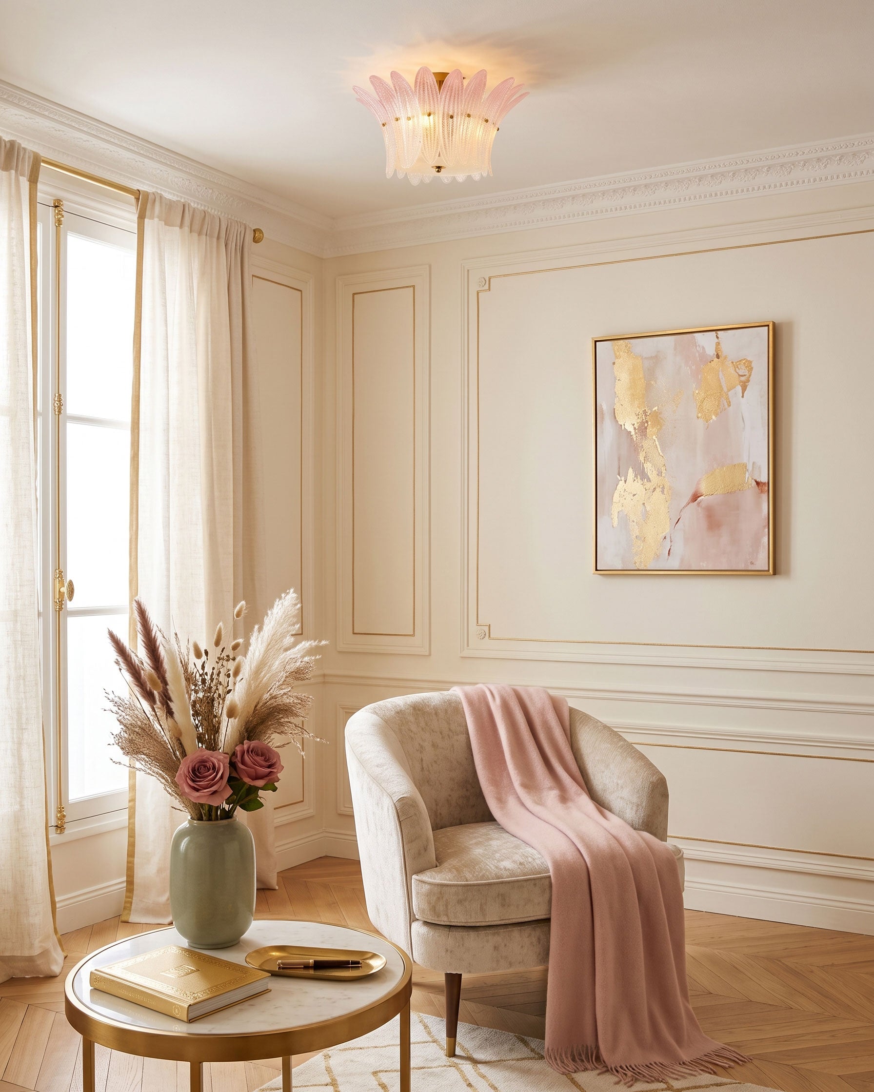 Paloma Pink Petal Flush Mount
