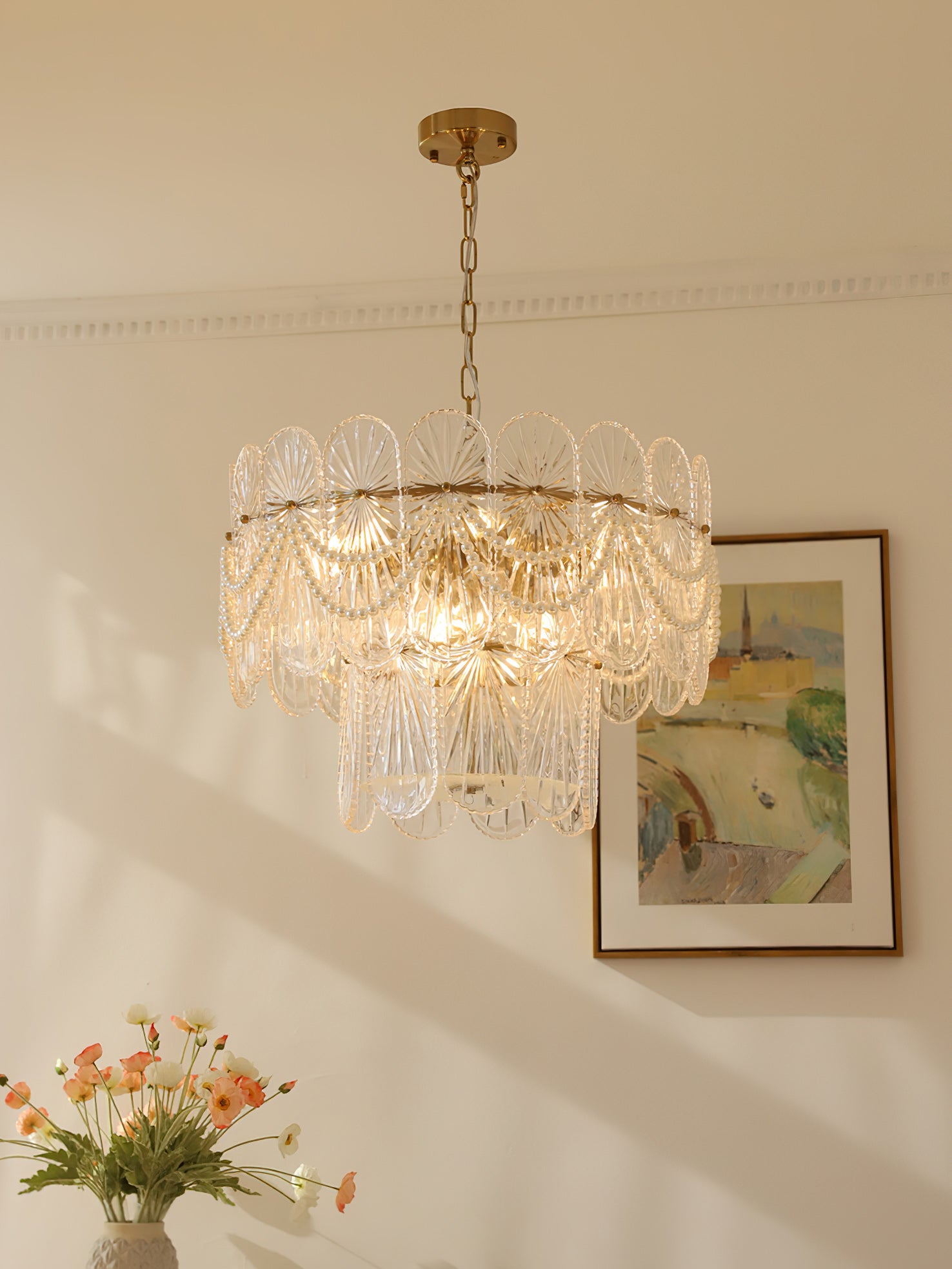 Pearl Glass Chandelier