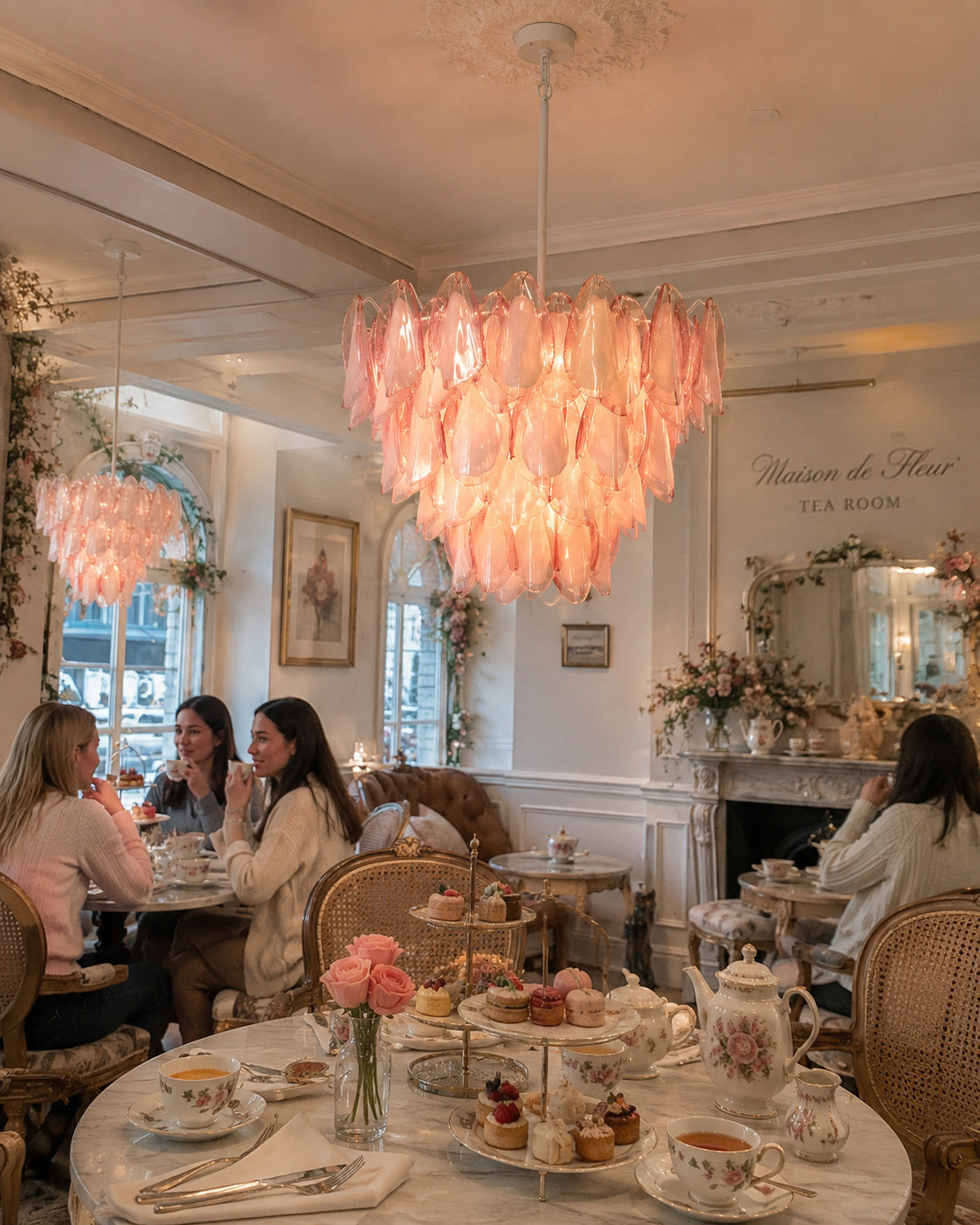 Elara Blush Petal Chandelier