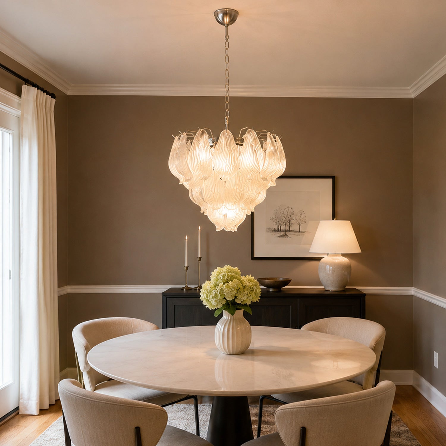 Venzara Glass Petal Chandelier
