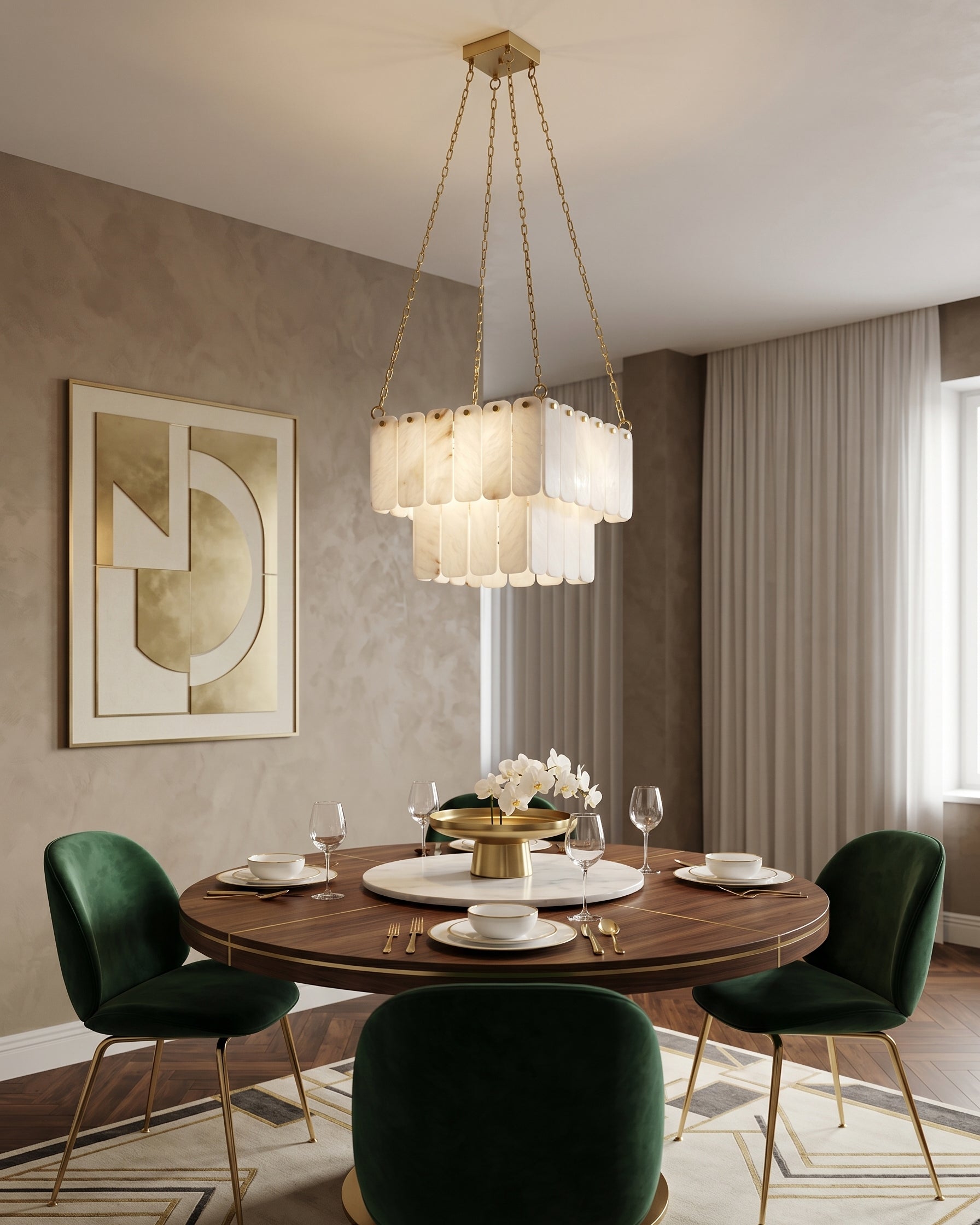 Arden Tiered Alabaster Chandelier