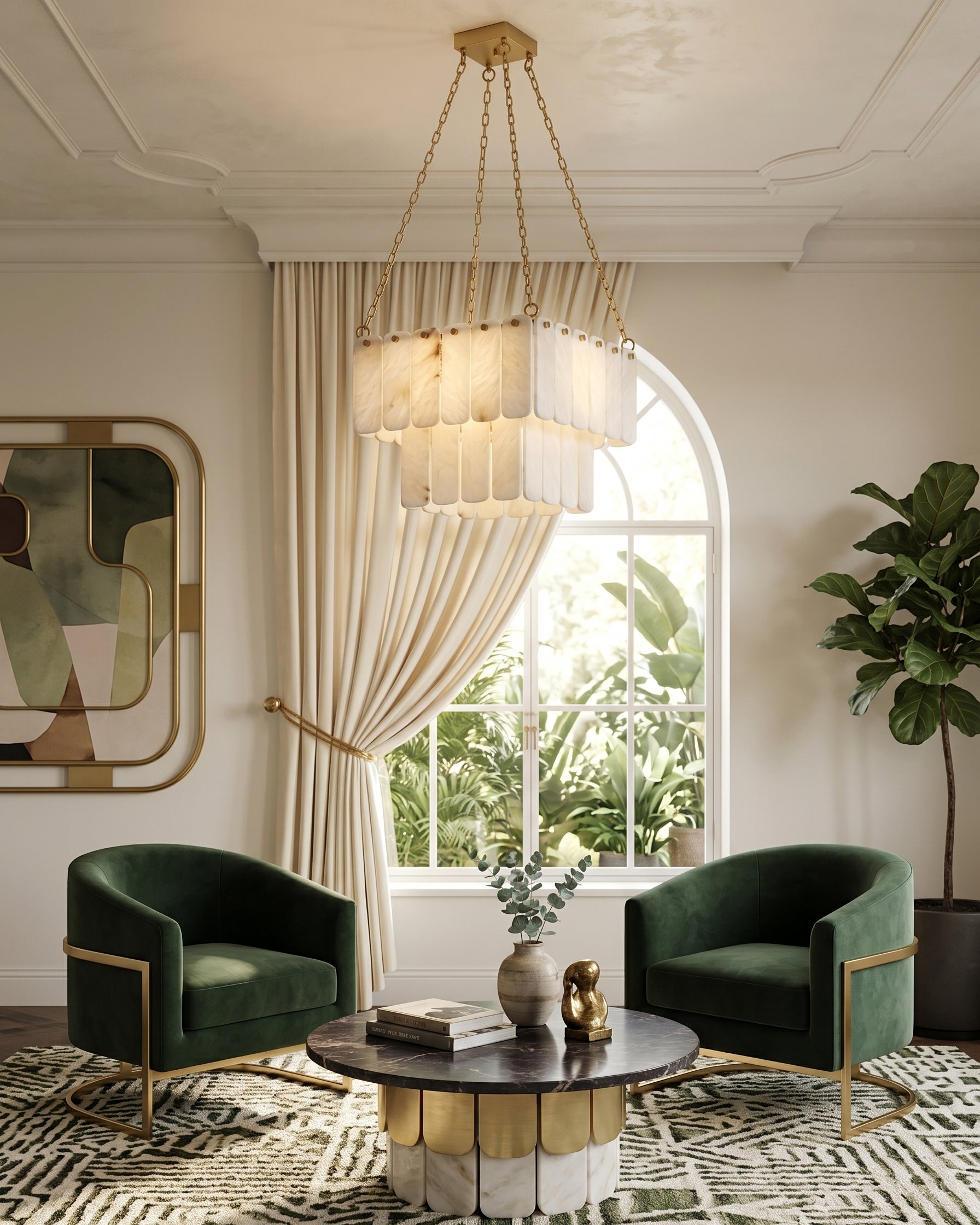 Arden Tiered Alabaster Chandelier